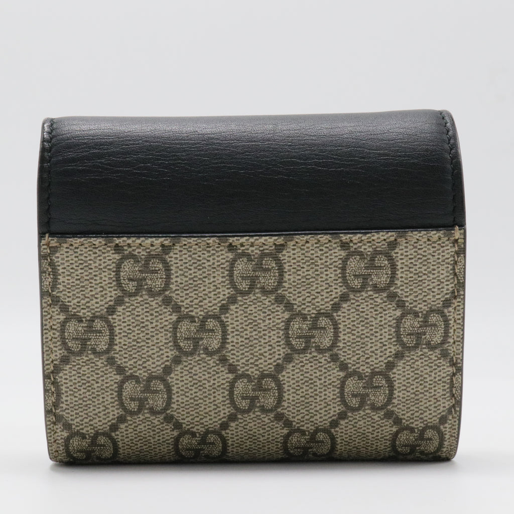 Gucci Padlock Flap Wallet GG Coated Canvas and Leather Small