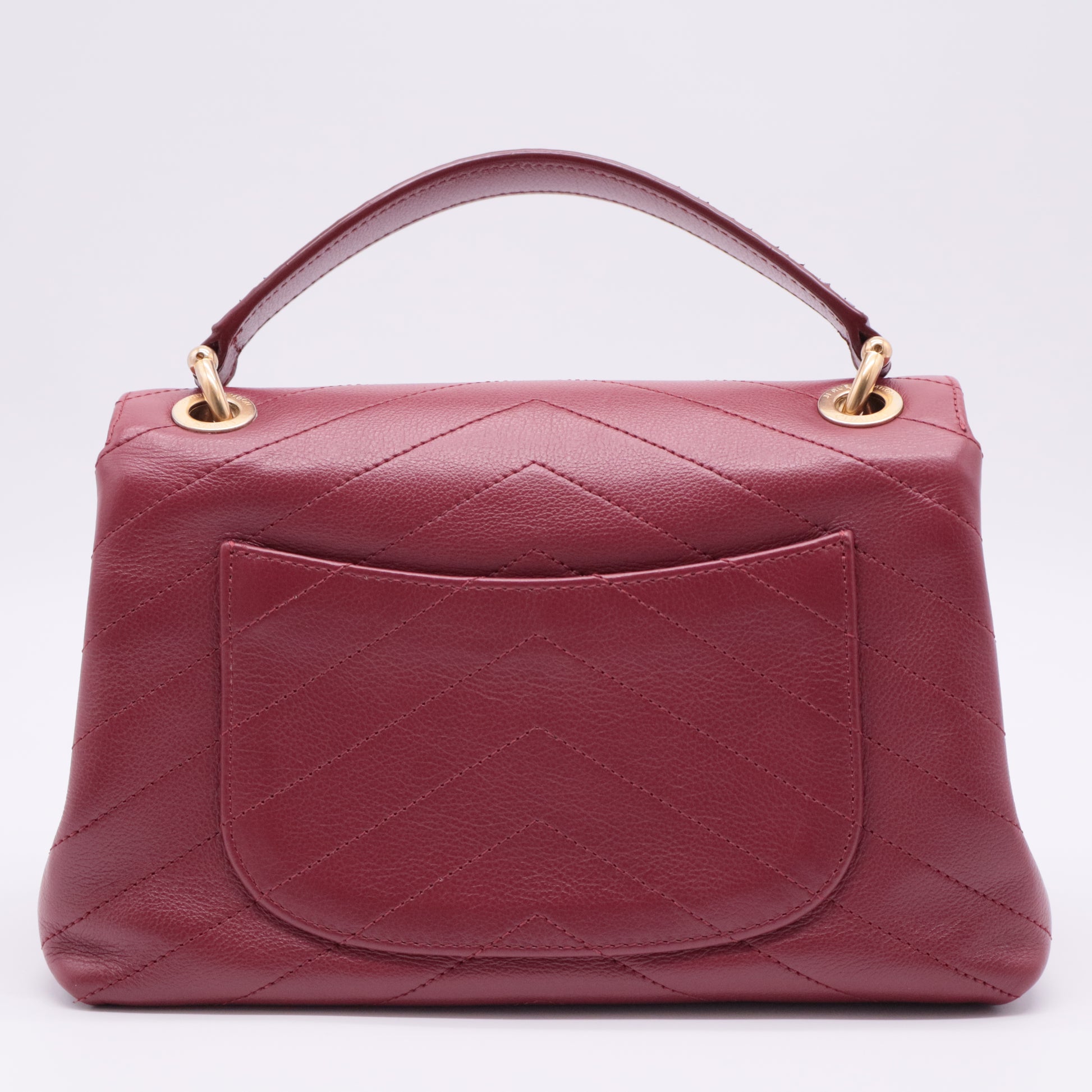 Chevron Chic Top Handle Bag Chevron Calfskin