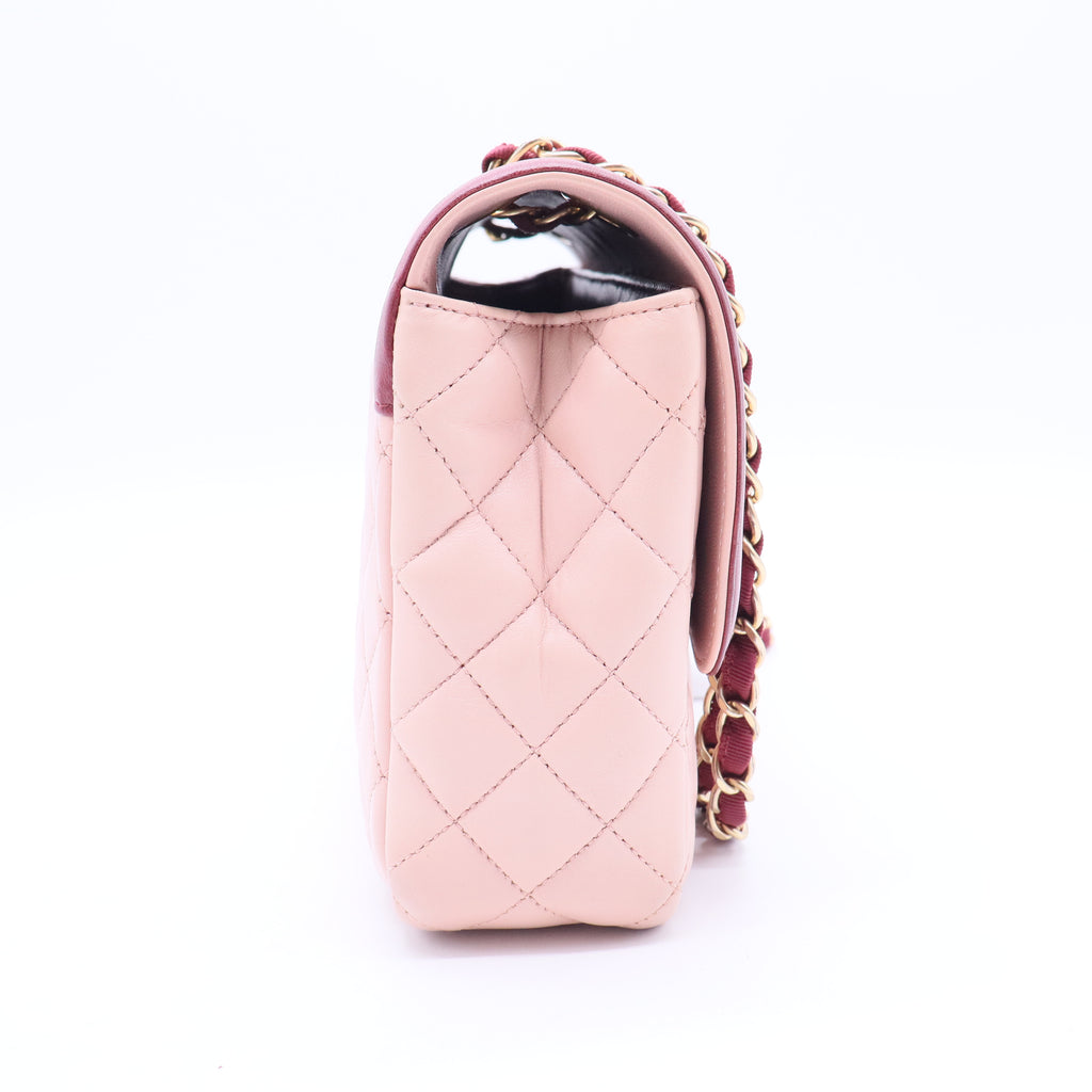 Pink Medium Lambskin Two Tone Day Flap B20258