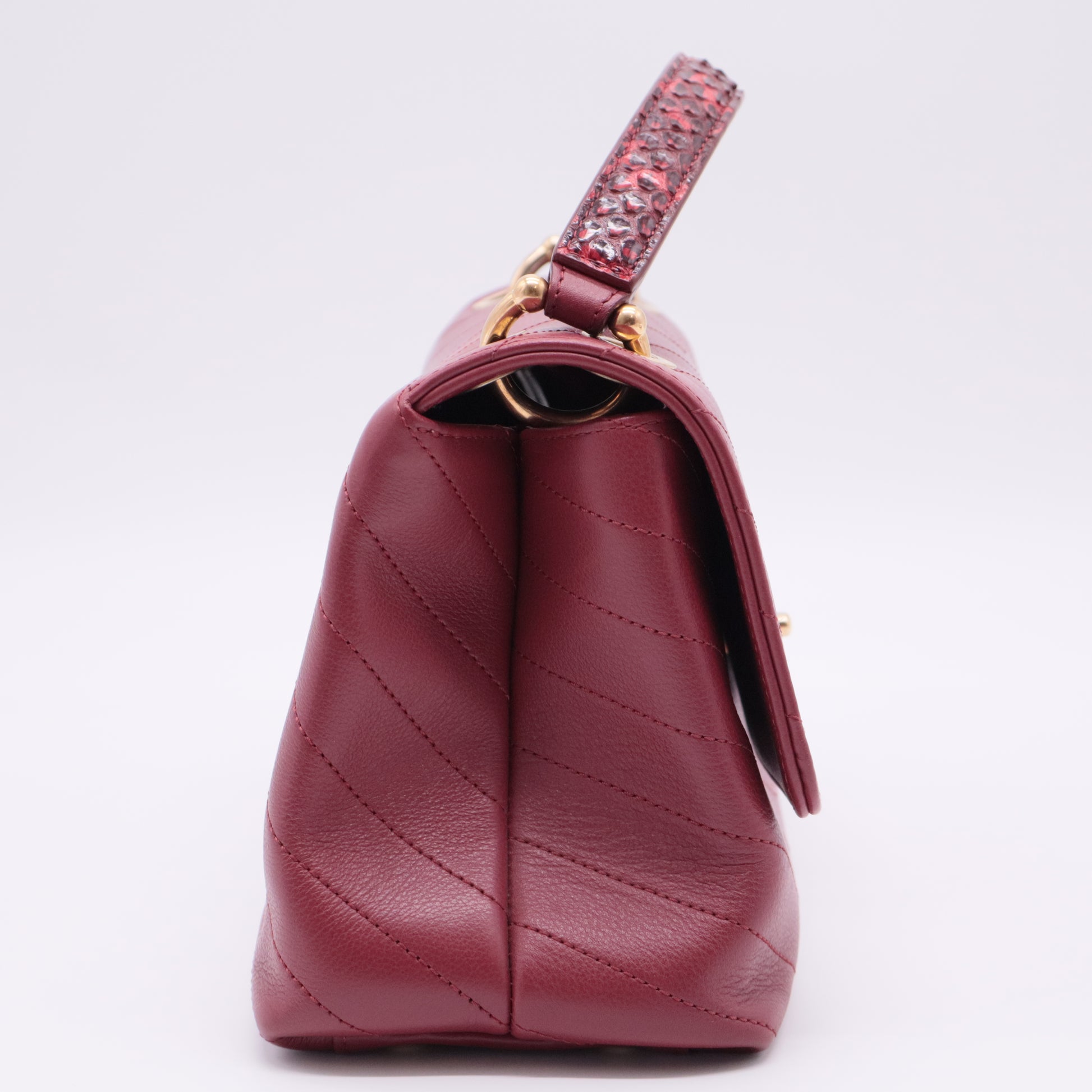 Chevron Chic Top Handle Bag Chevron Calfskin