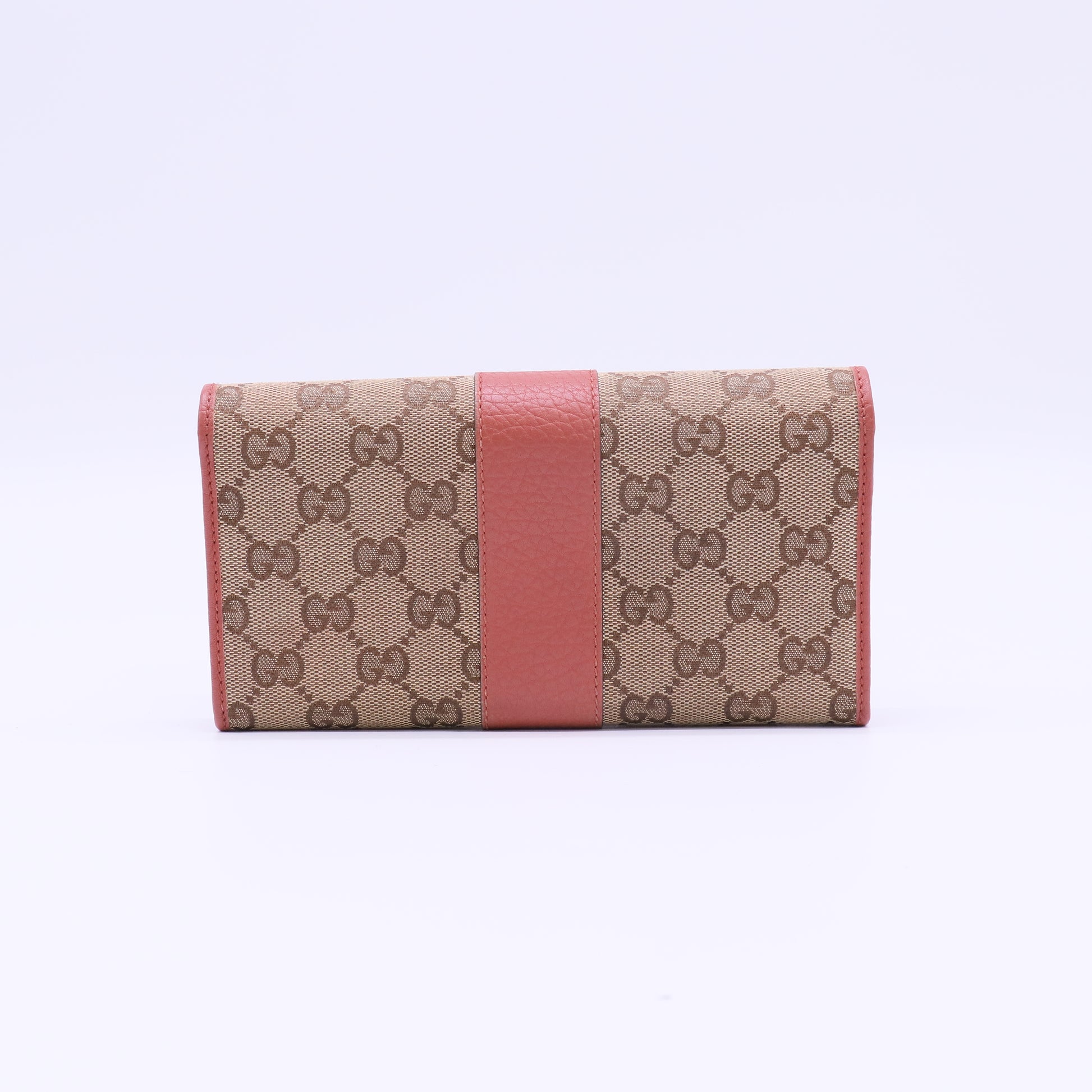 Gucci GG Canvas Metal Bar Continental Flap Wallet W21882