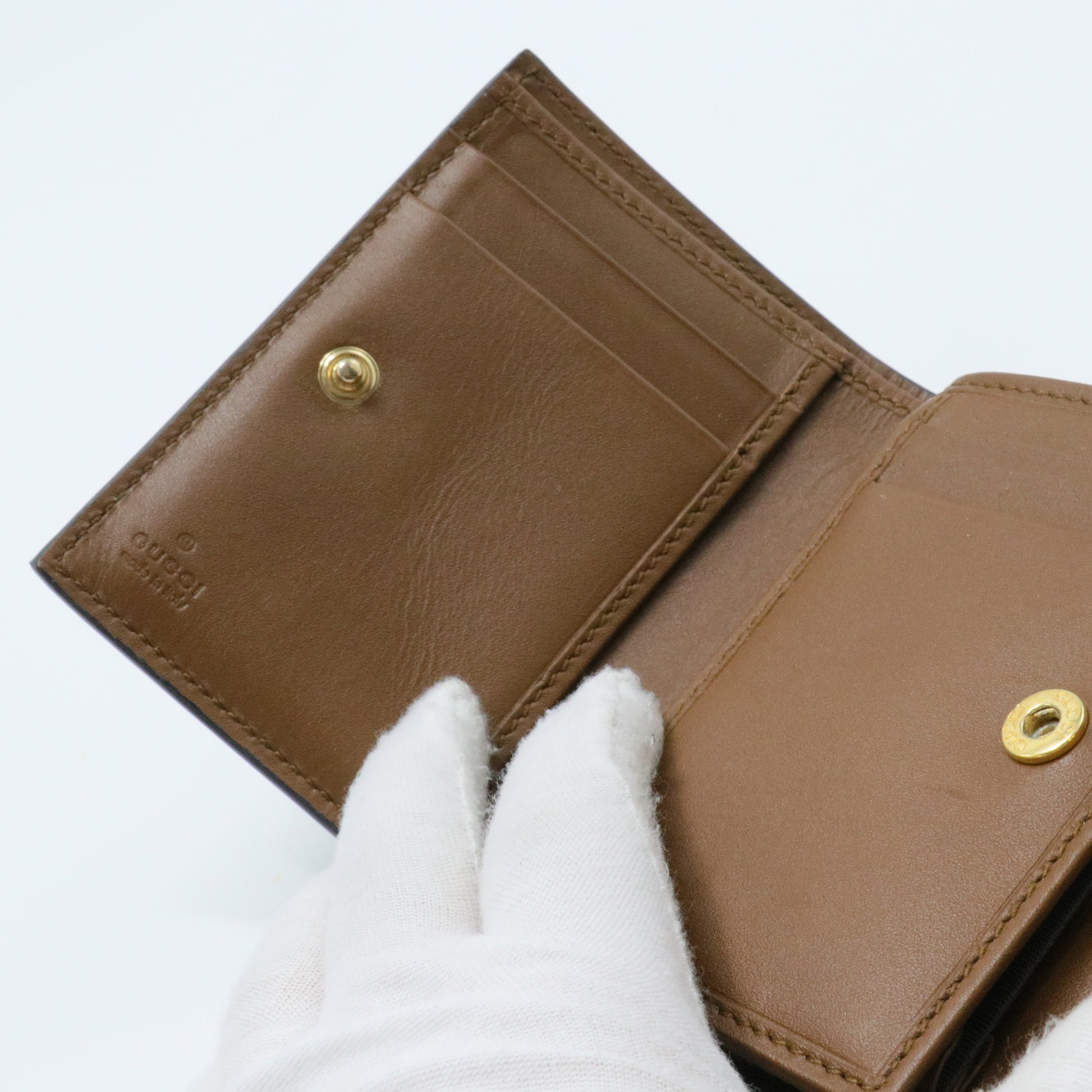 Gucci Padlock Flap Wallet GG Coated Canvas and Leather Small