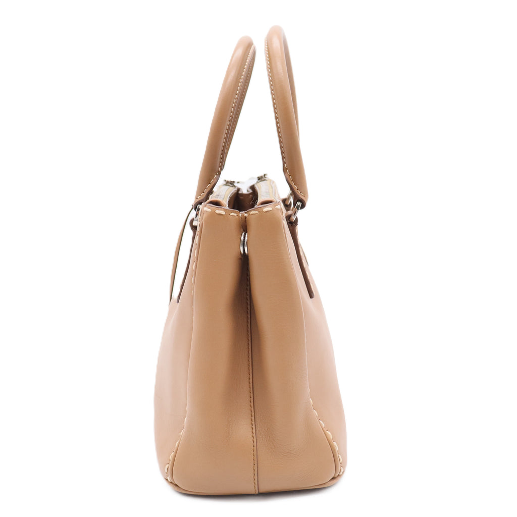 Galleria Double Zip Tote Stitched City Calf