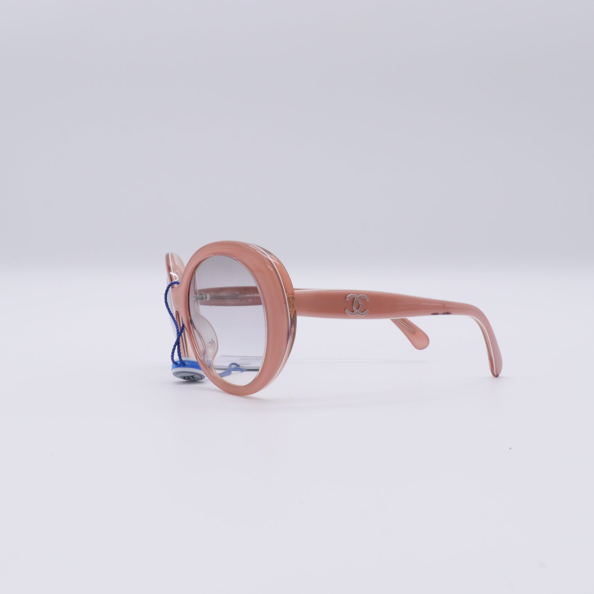 Acetate Round CC Sunglasses Pink twins
