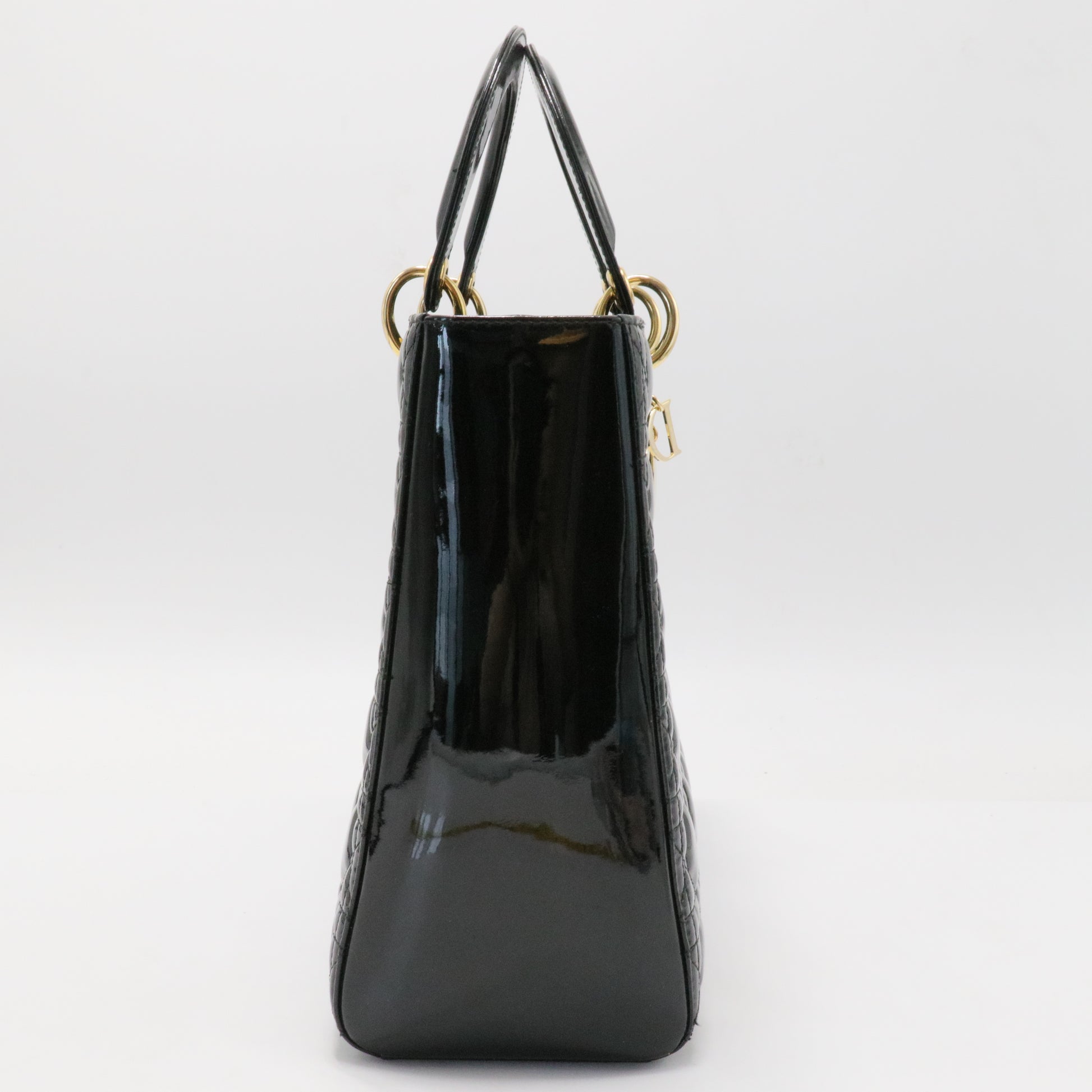 Lady Dior Bag Cannage Quilt Patent Large