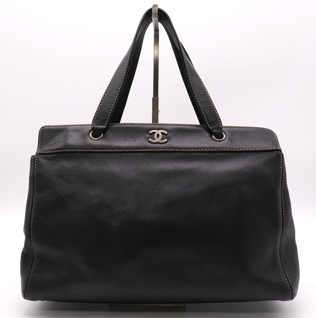 Caviar Leather Tote with Gold-Tone Hardware