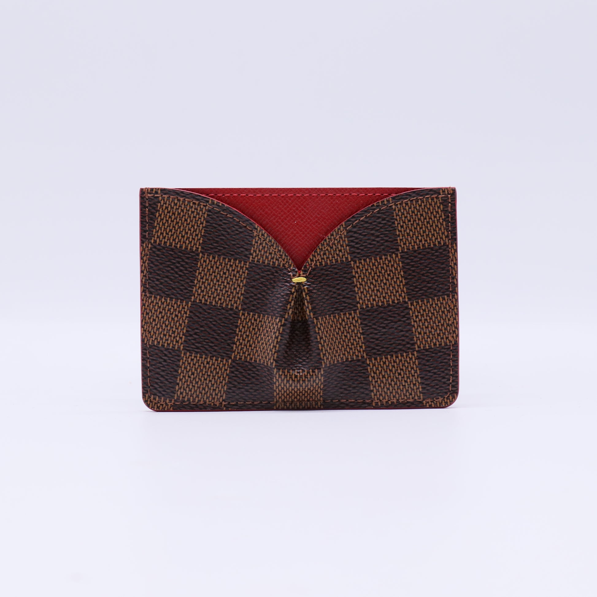 Damier Ebene Caissa Card Holder Rose Ballerine W21624