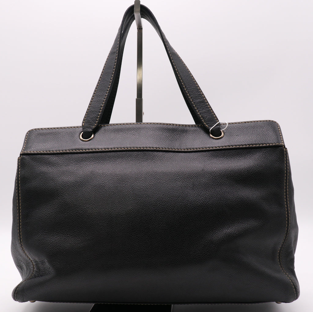 Caviar Leather Tote with Gold-Tone Hardware