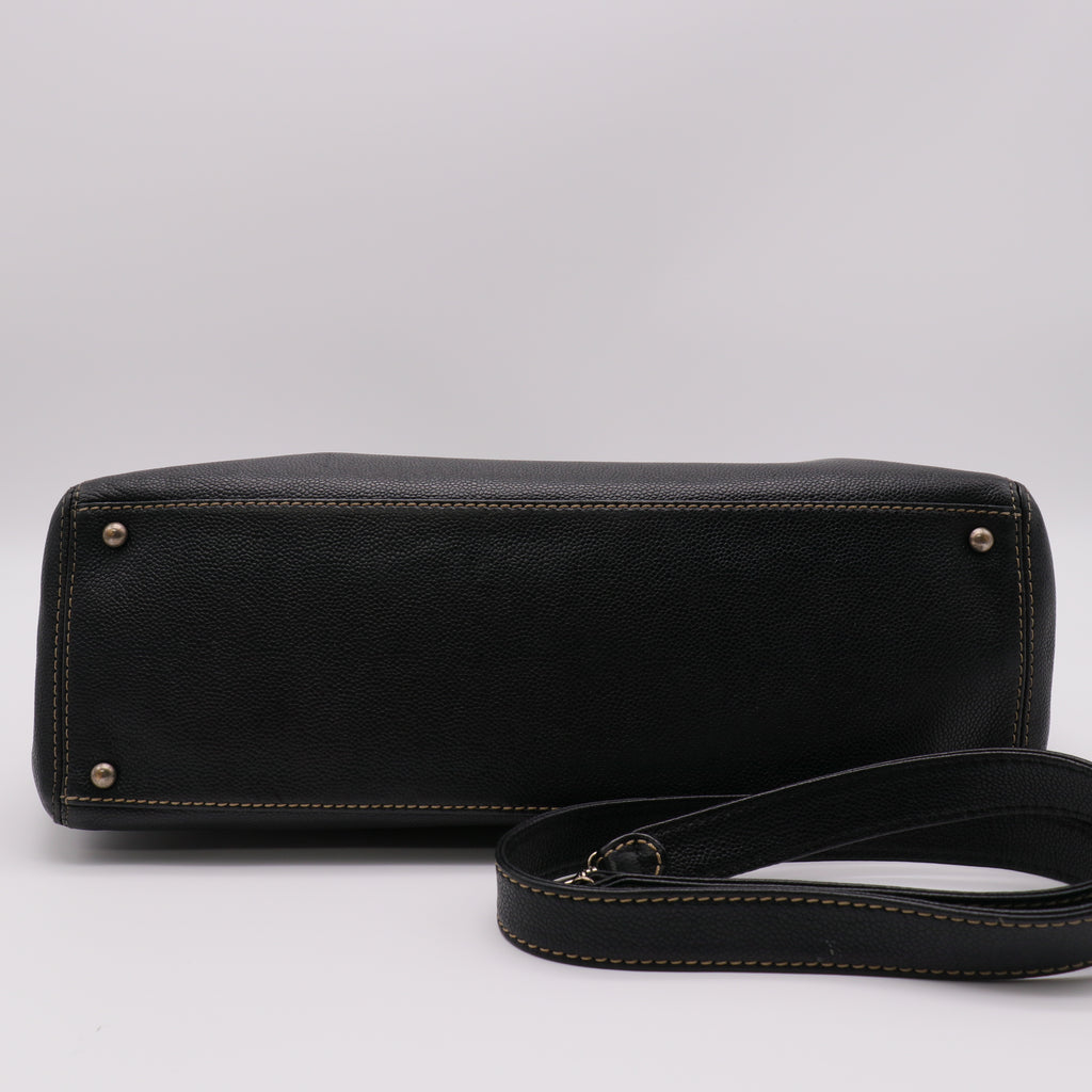 Caviar Leather Tote with Gold-Tone Hardware