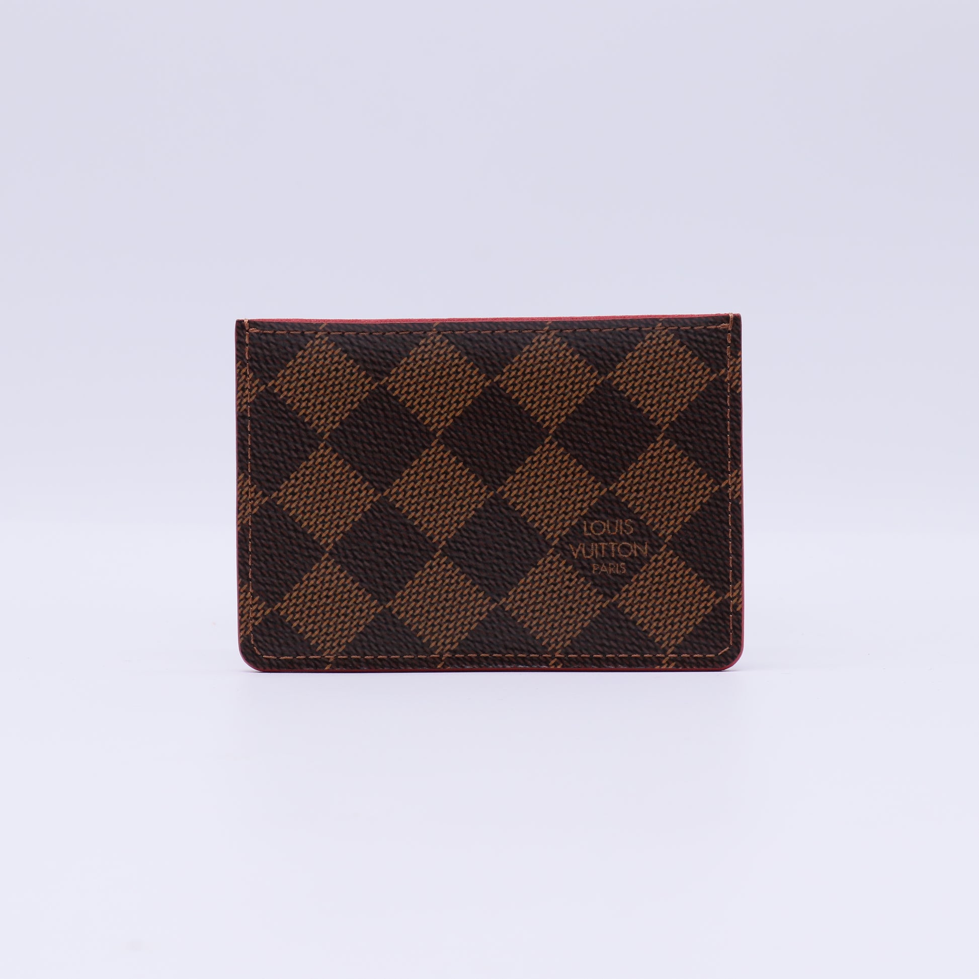 Damier Ebene Caissa Card Holder Rose Ballerine W21624