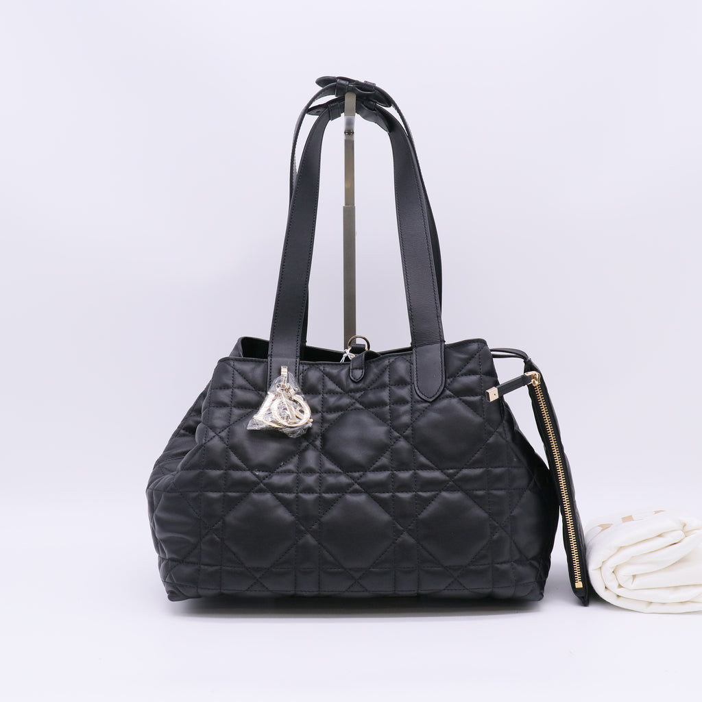 Christian Dior Calfskin Macrocannage Medium Toujours Black twins LDZ992