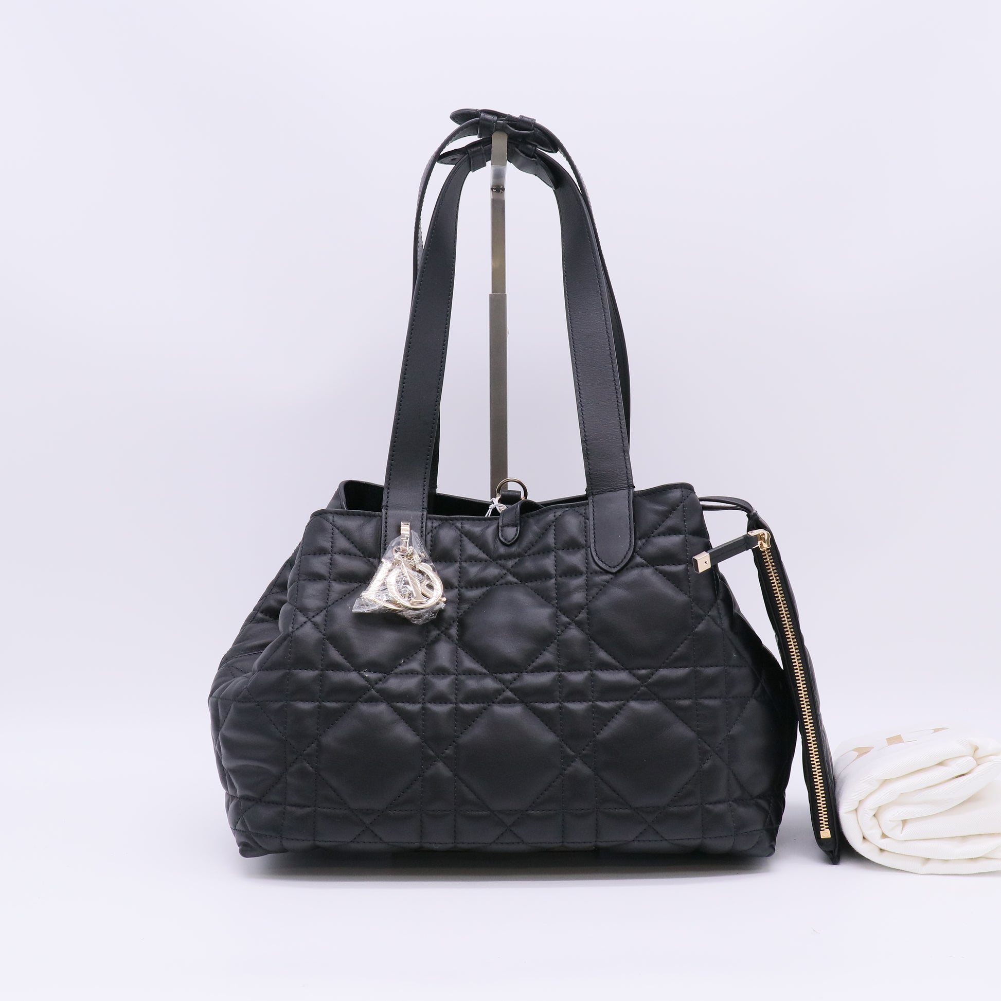 Christian Dior Calfskin Macrocannage Medium Toujours Black twins LDZ992