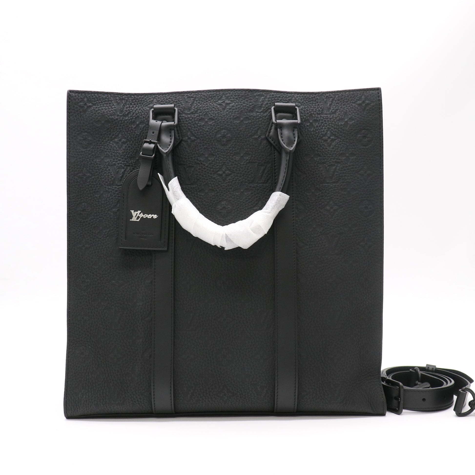 Louis Vuitton Sac Plat NV Monogram Taurillon Leather Black twins LDZ475
