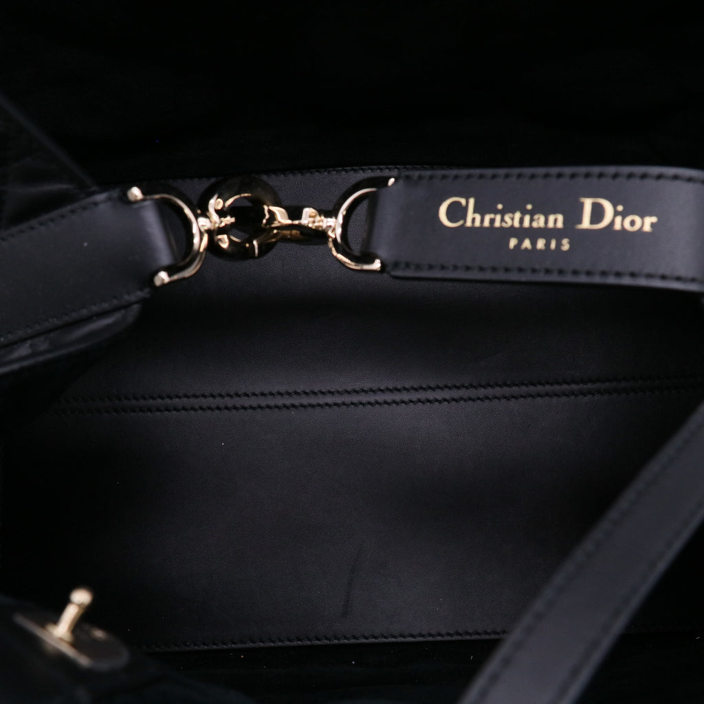 Christian Dior Calfskin Macrocannage Medium Toujours Black twins LDZ992