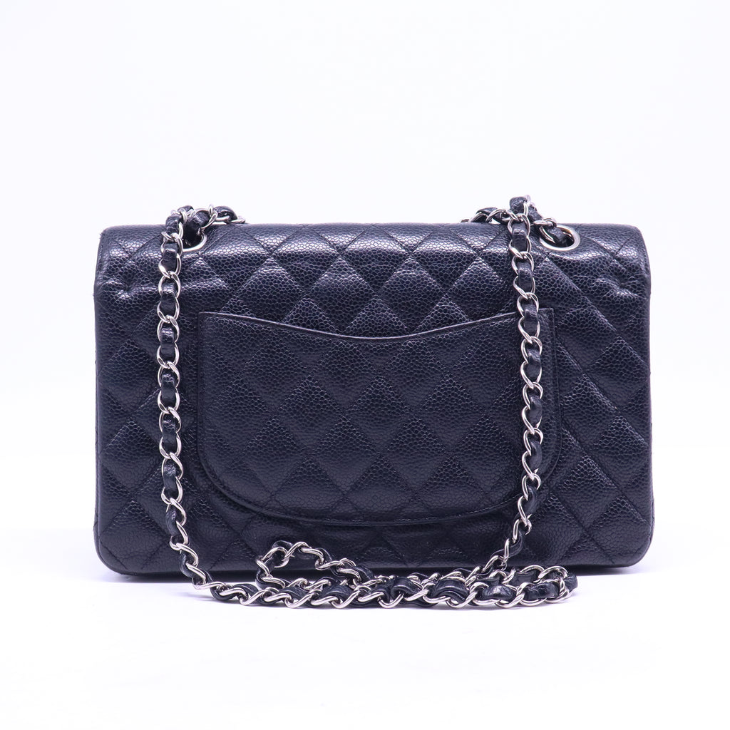 Vintage Classic Double Flap Bag Quilted Caviar Medium B21144