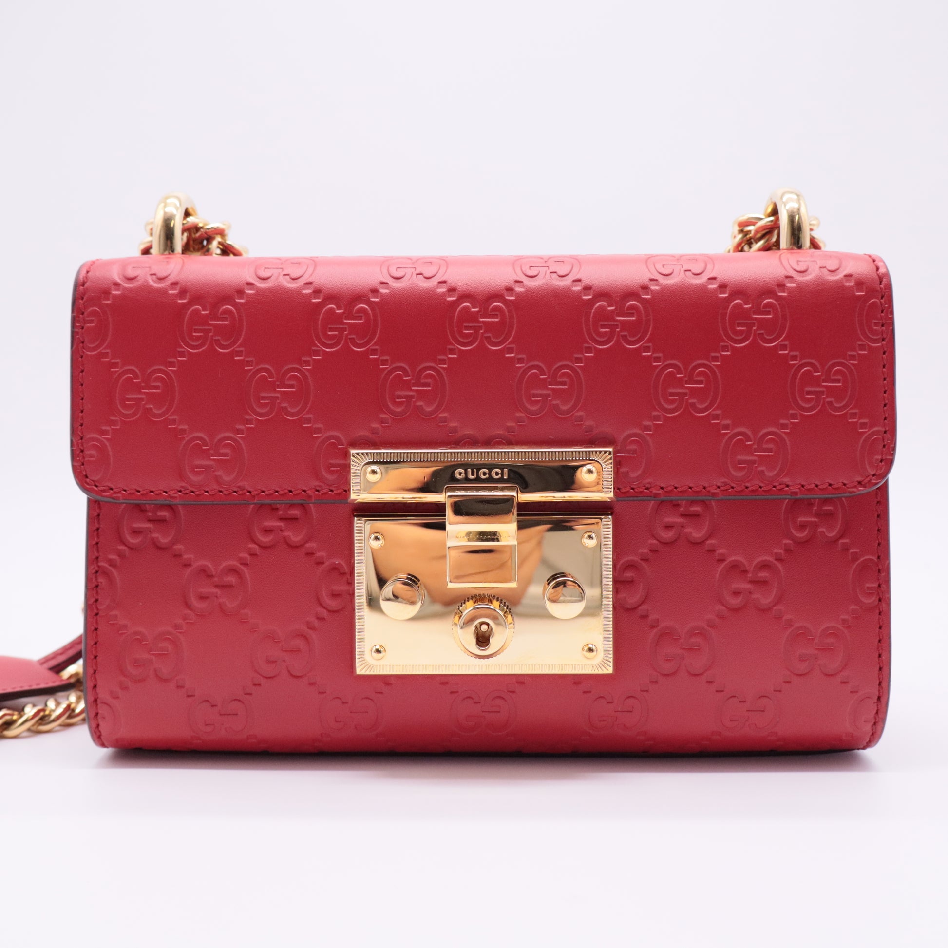 Padlock Shoulder Bag Guccissima Leather Small