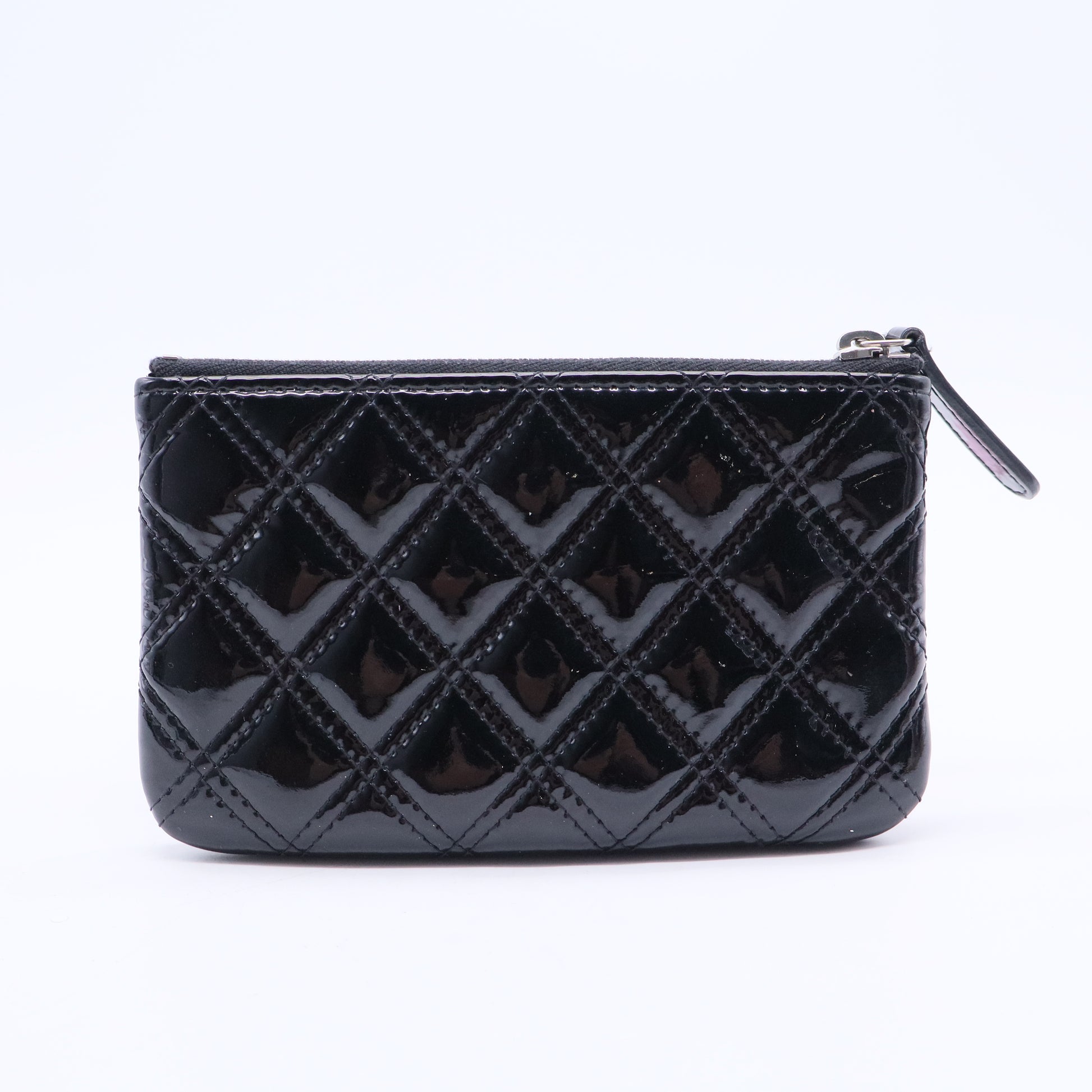 So Black O Case Pouch Quilted Patent Small Twins LDJ3055