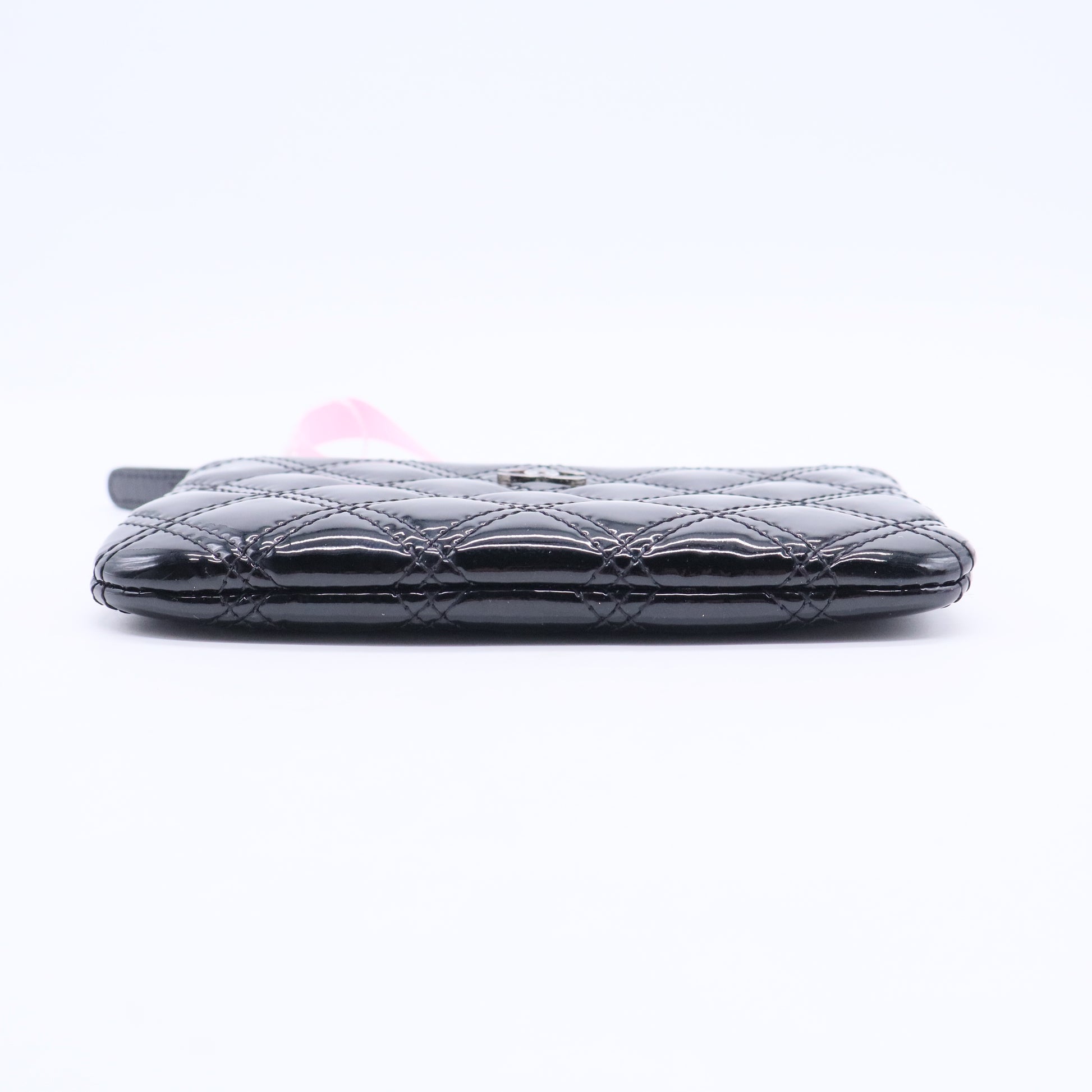 So Black O Case Pouch Quilted Patent Small Twins LDJ3055