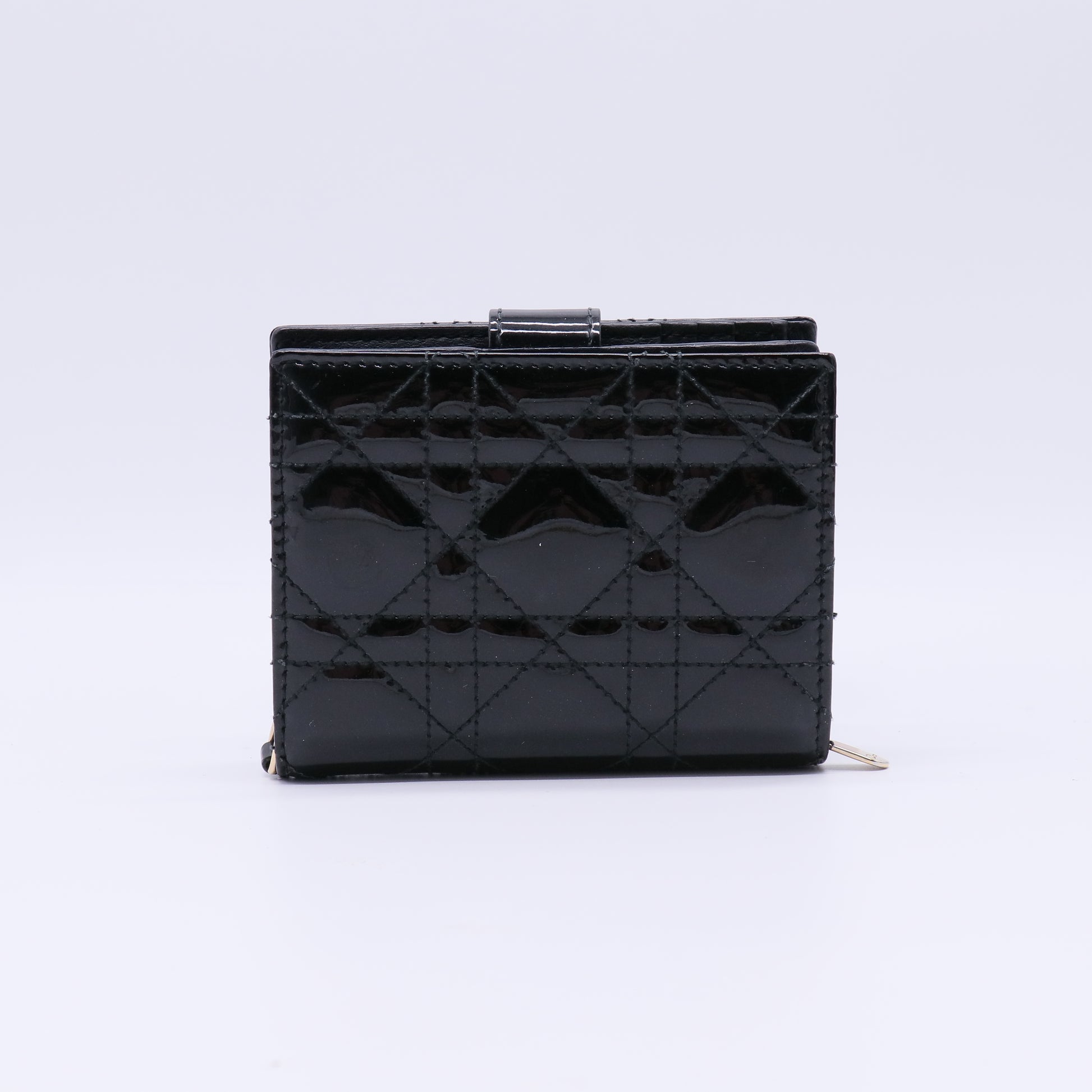 Patent Cannage Lady Dior Eden Wallet Black W21485