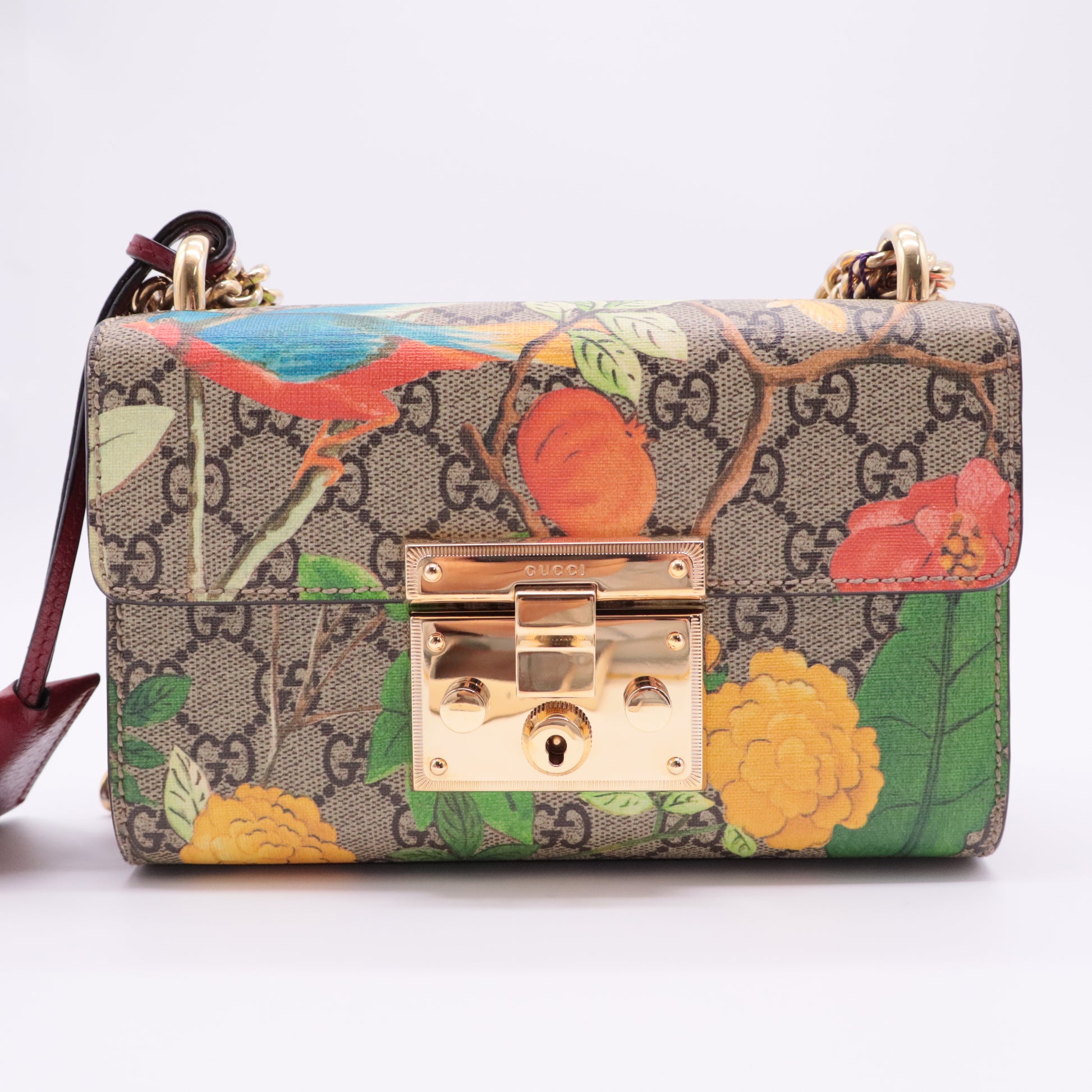 Padlock Shoulder Bag Tian Print GG Coated Canvas Small