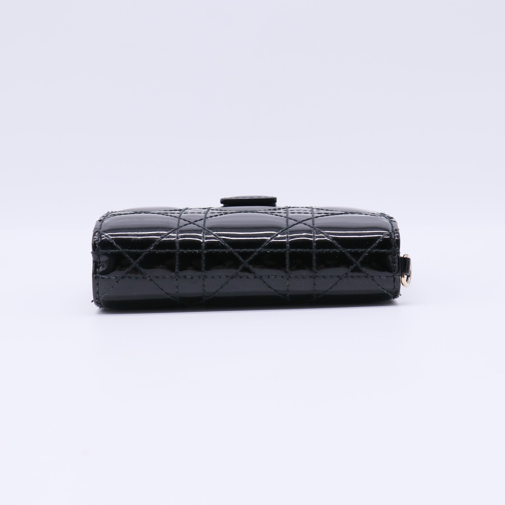 Patent Cannage Lady Dior Eden Wallet Black W21485