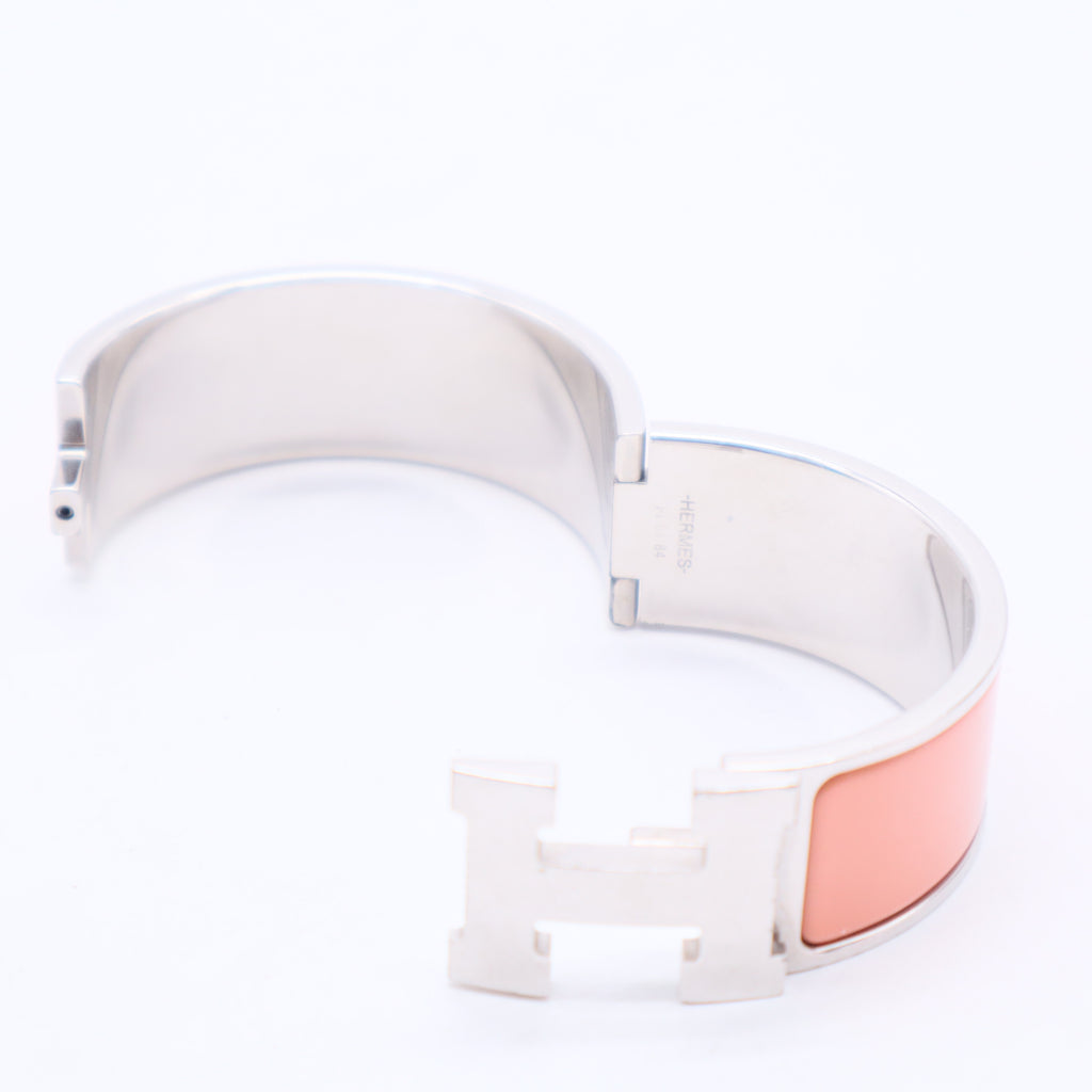 Hermes Peche Melba Enamel Gold Plated Clic-Clac H PM Wide BraceletTwins LDJ3061