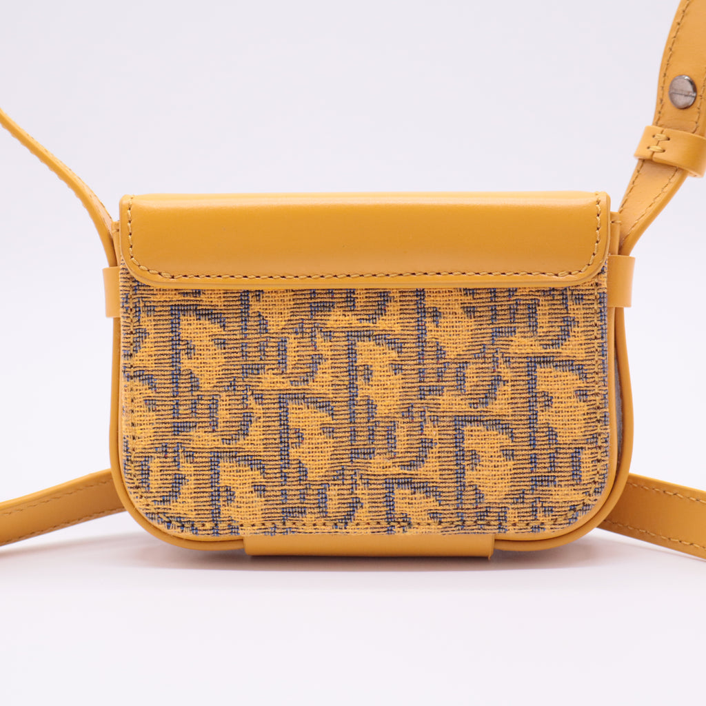 Clasp Lock Messenger Pouch Oblique Canvas and Leather Nano