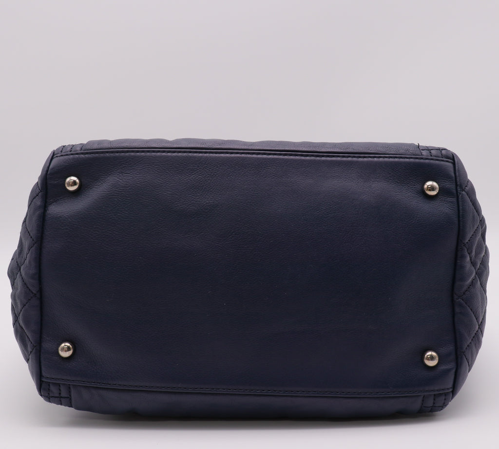 Calfskin Coco Bengal Tote Blue twins