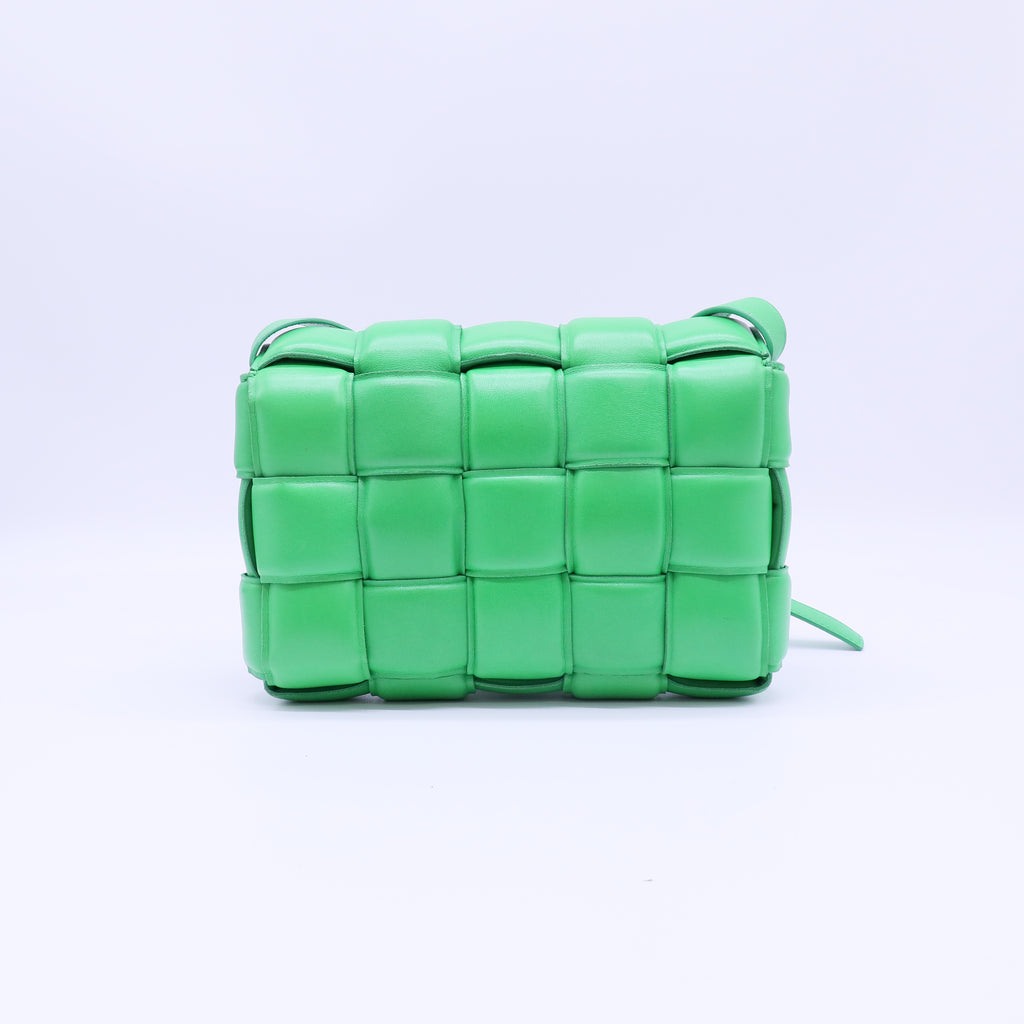 Nappa Maxi Intreccio Padded Cassette Crossbody Bag Parakeet B22584
