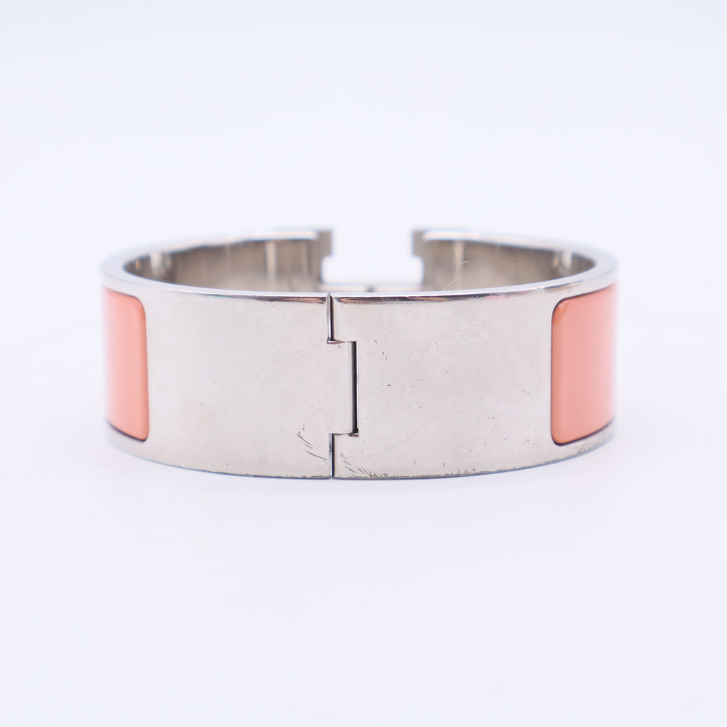 Hermes Peche Melba Enamel Gold Plated Clic-Clac H PM Wide BraceletTwins LDJ3061