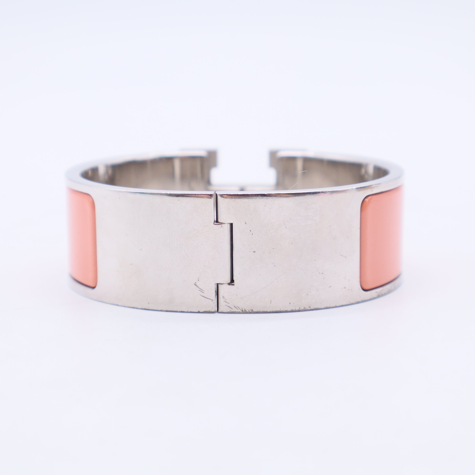 Hermes Peche Melba Enamel Gold Plated Clic-Clac H PM Wide BraceletTwins LDJ3061