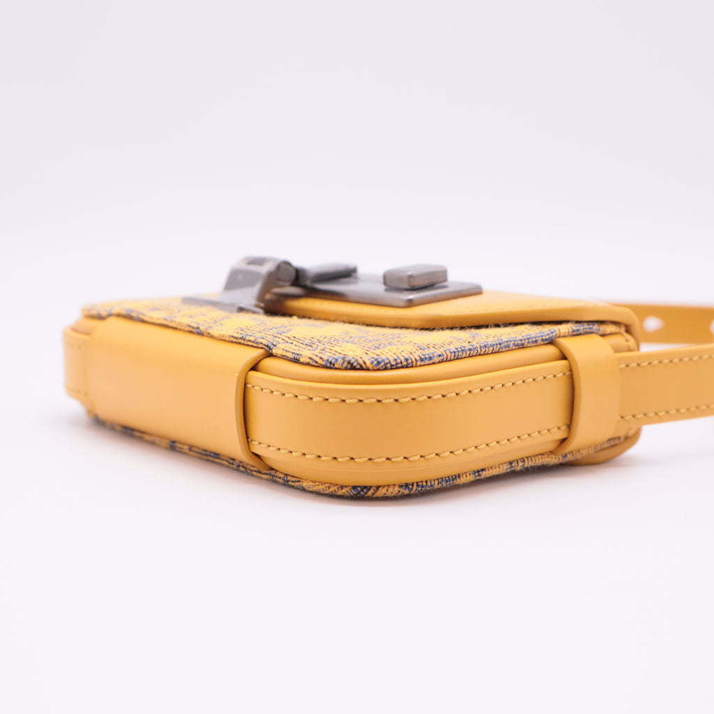 Clasp Lock Messenger Pouch Oblique Canvas and Leather Nano