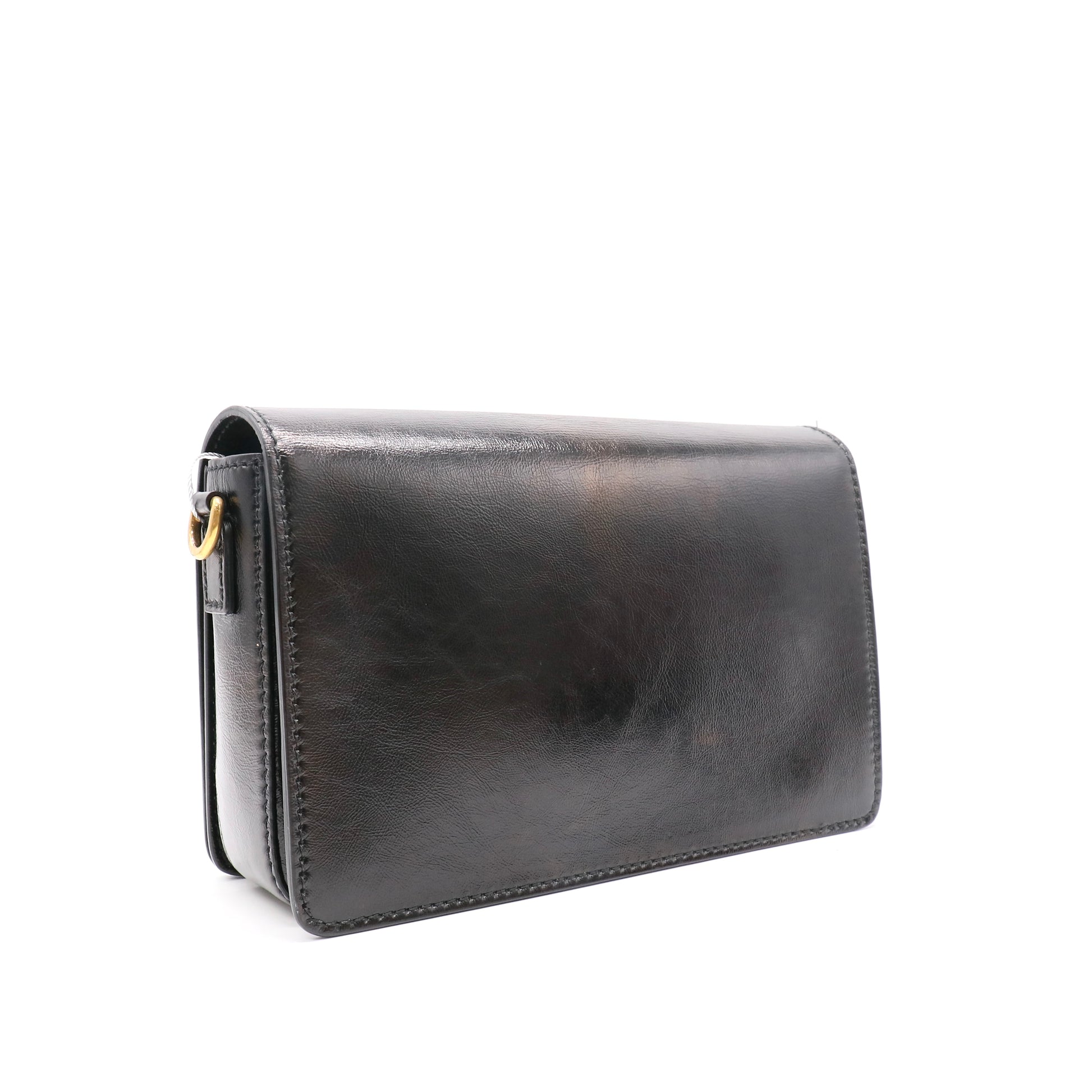 Christian Dior Black Pebbled Calfskin Leather Dio(r)evolution Flap Bag twins LDZ484