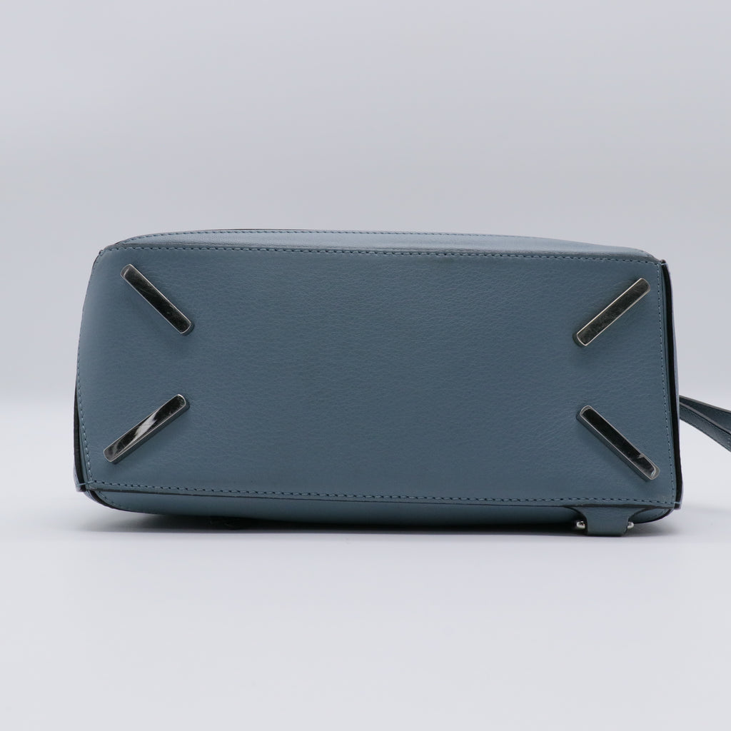 Calfskin Small Puzzle Bag Stone Blue twins
