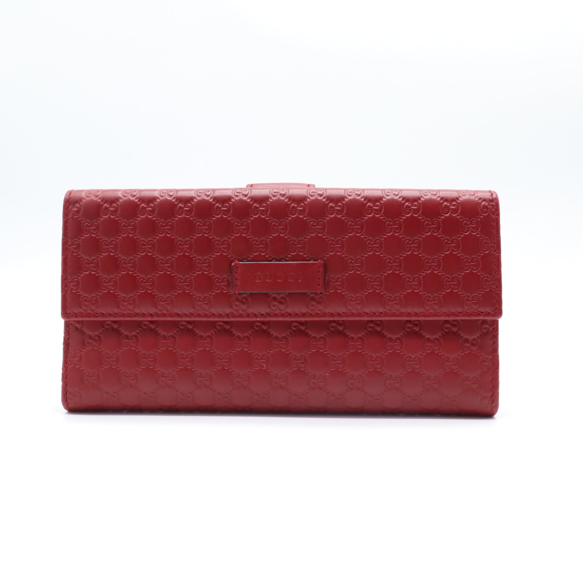 Gucci Microguccissima Leather Continental Flap Wallet (Red) W21645
