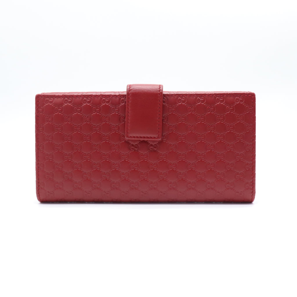 Gucci Microguccissima Leather Continental Flap Wallet (Red) W21645