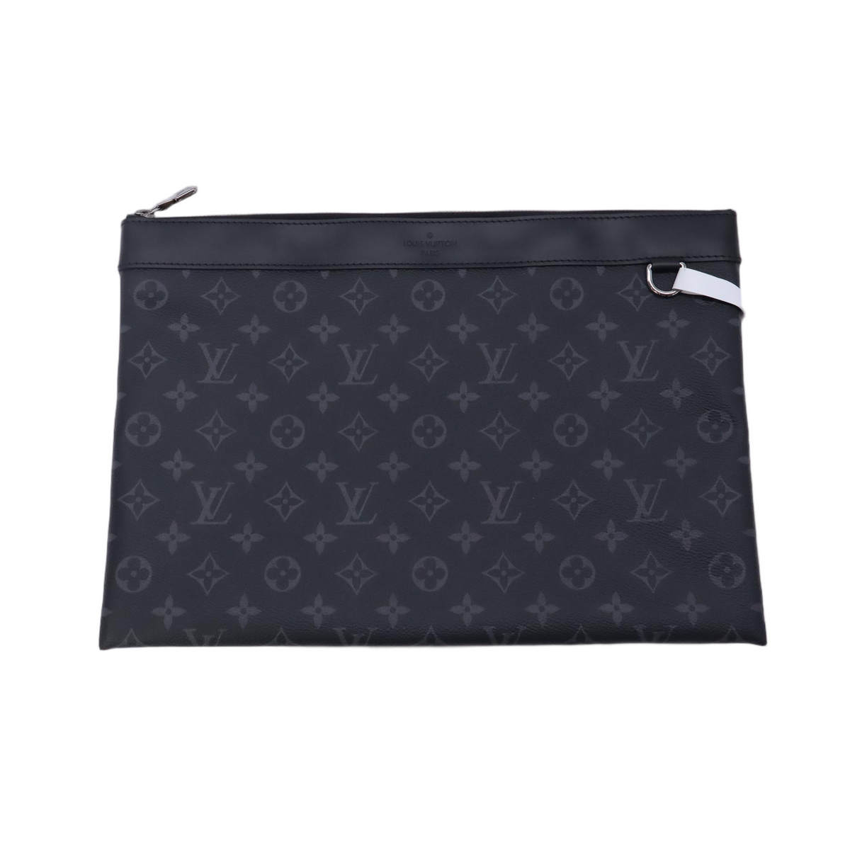 Monogram Eclipse Pochette Discovery Clutch Bag Brown Black Cloth W23125