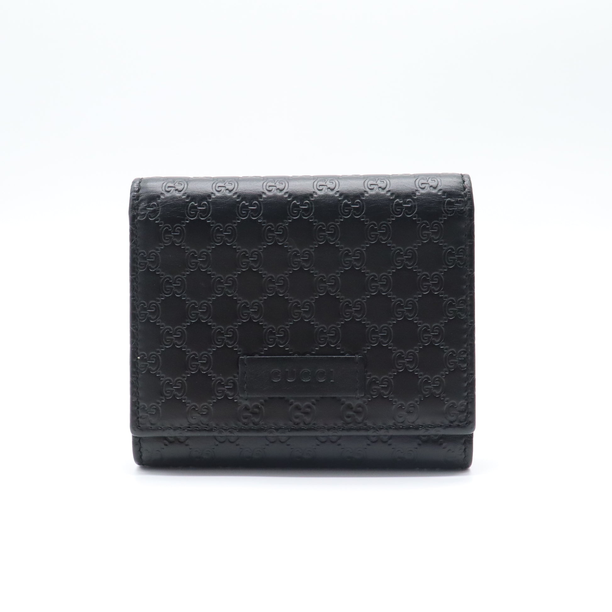 Gucci Microguccissima Leather Trifold Wallet (Black) W21641