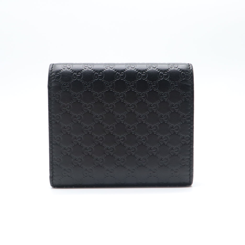 Gucci Microguccissima Leather Trifold Wallet (Black) W21641