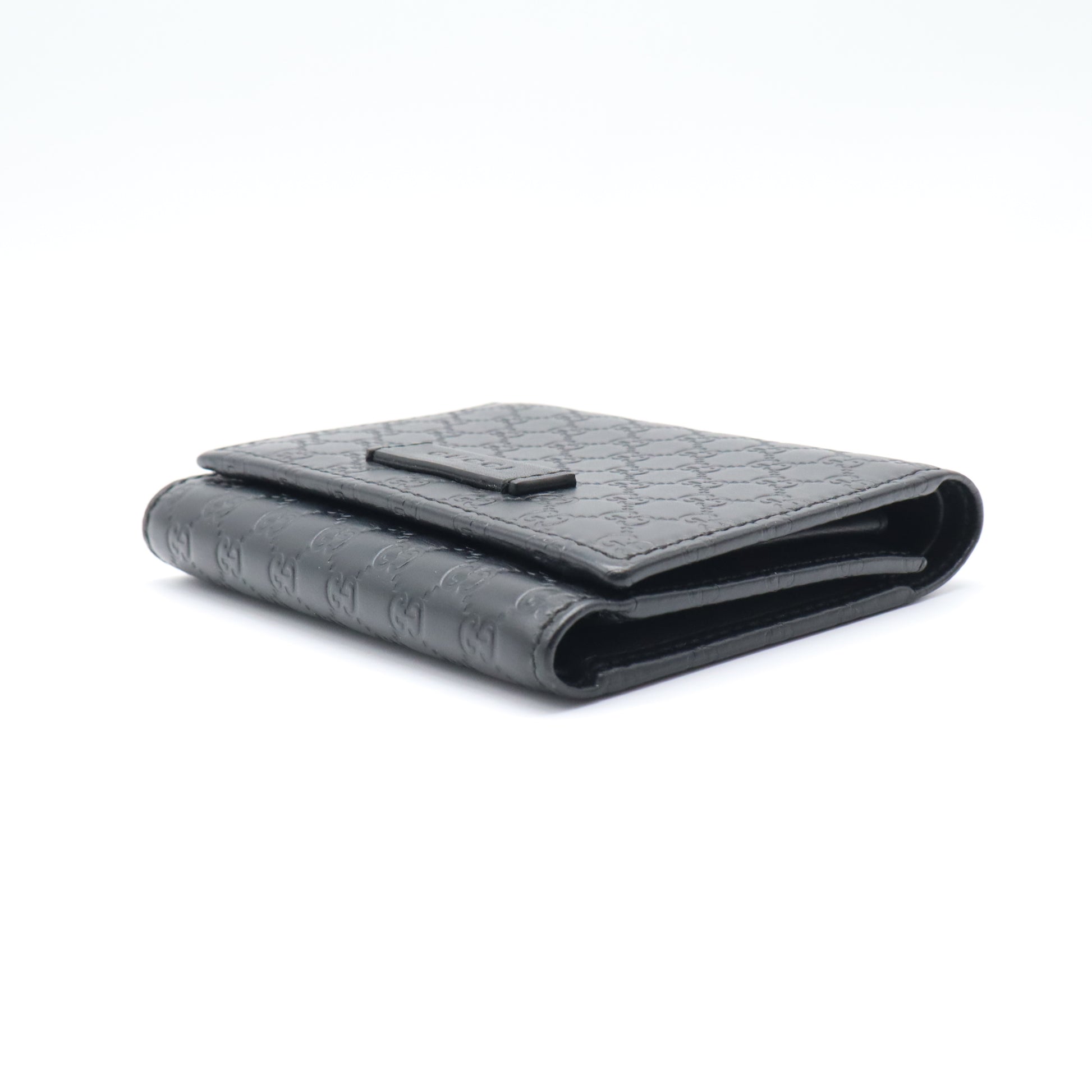 Gucci Microguccissima Leather Trifold Wallet (Black) W21641