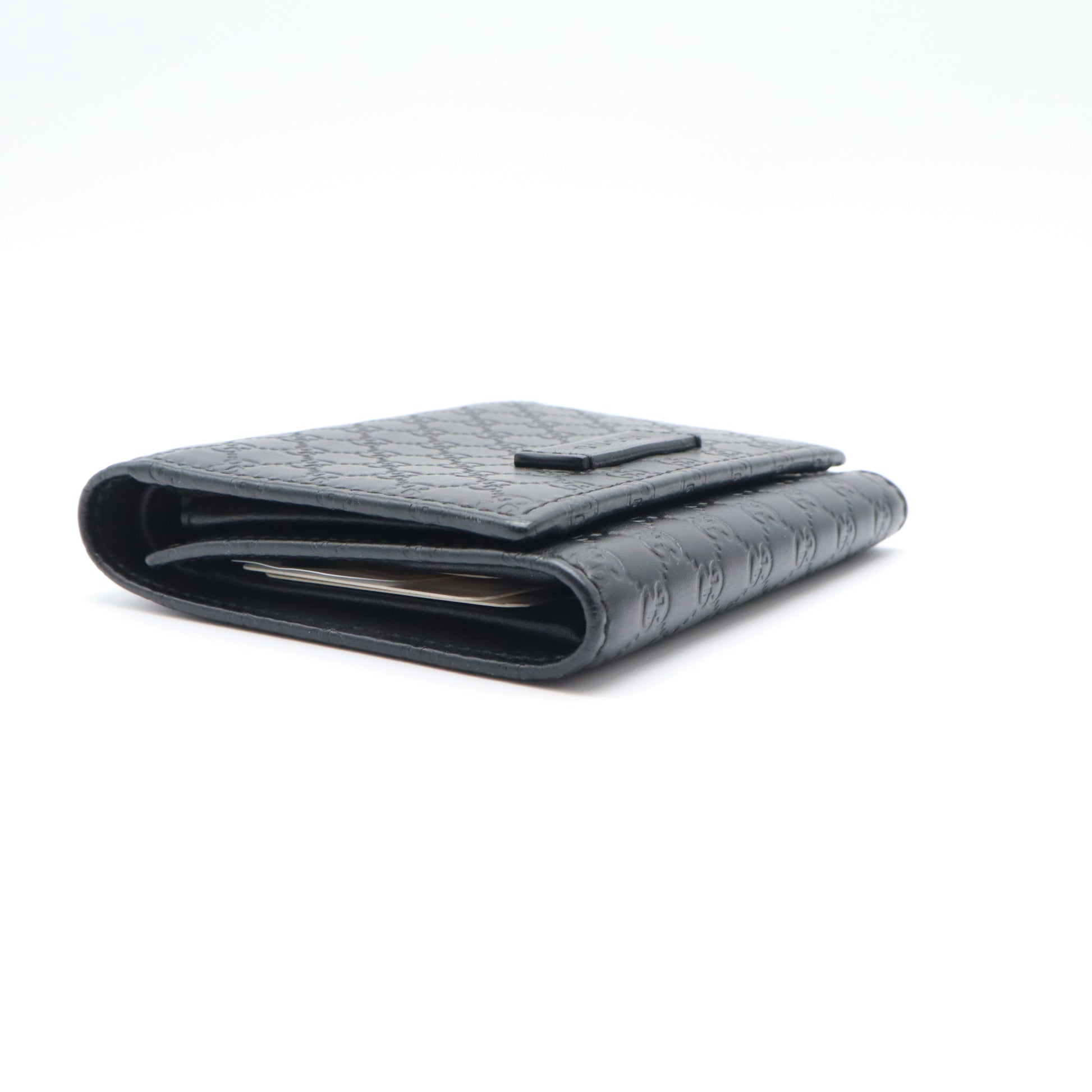 Gucci Microguccissima Leather Trifold Wallet (Black) W21641