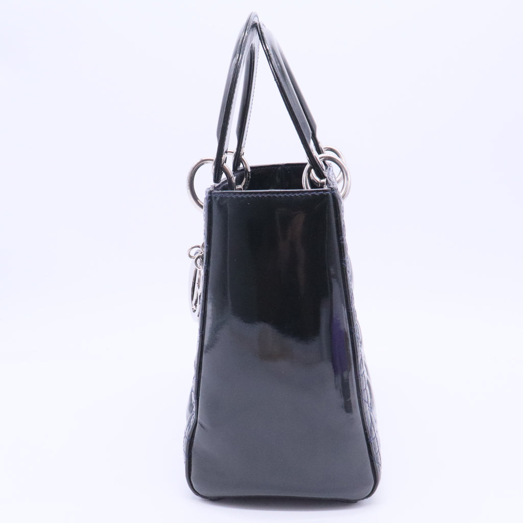 Christian Dior Lady Dior Cannage Quilted Glossy Crossbody Bag
