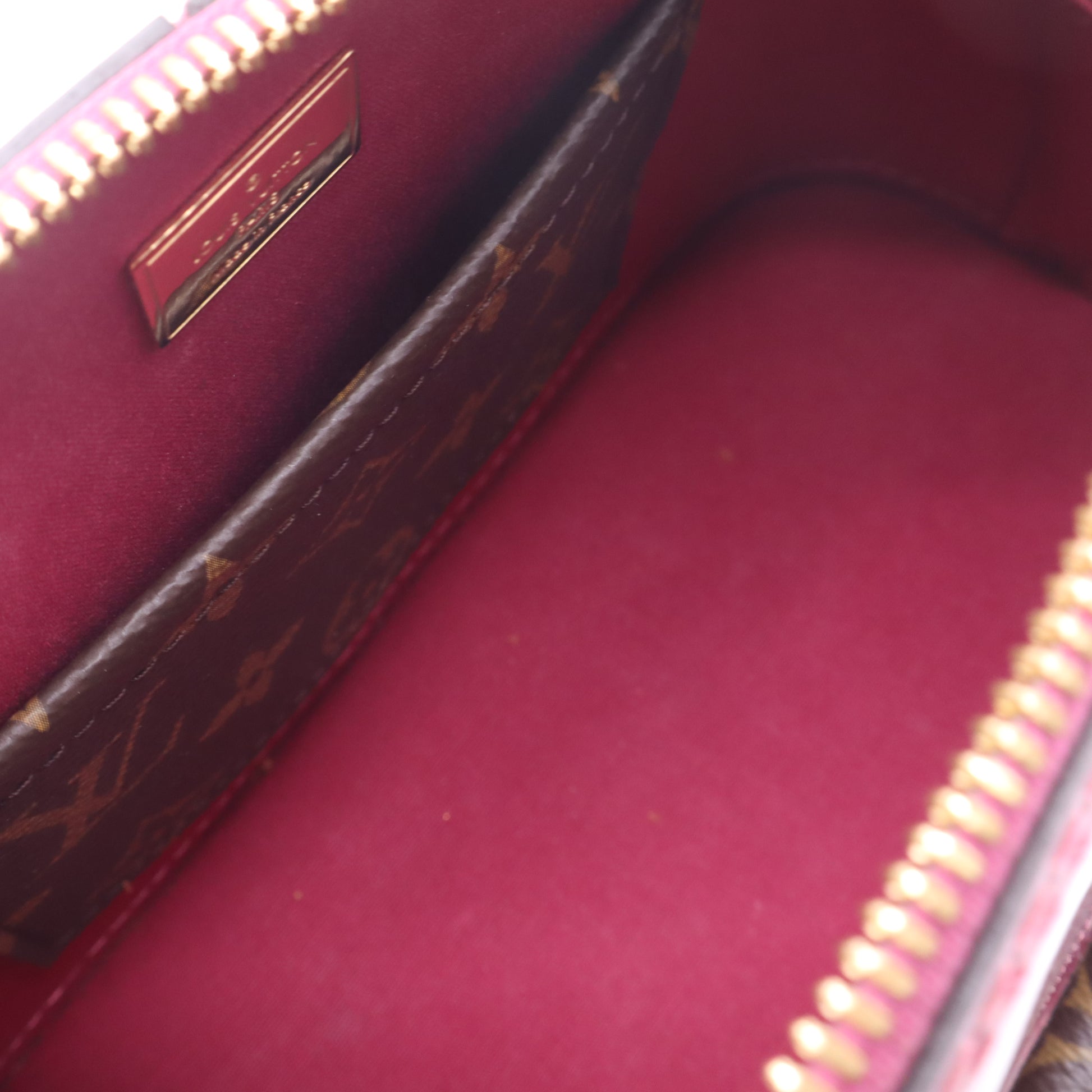 Louis Vuitton Alma Patent Leather Handbag Burgundy Twins B23444