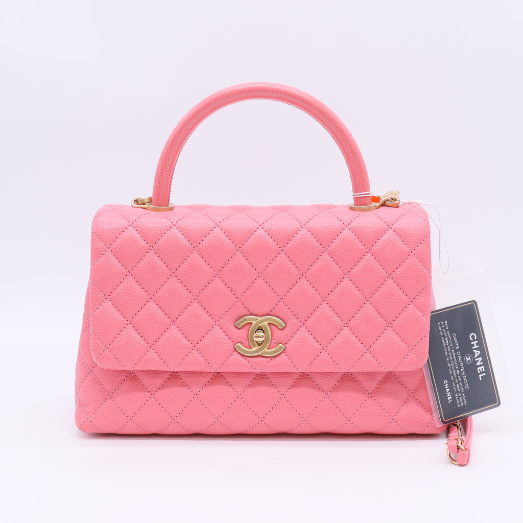 Chanel Caviar Quilted Small Coco Handle Flap Pink twins LDZ983