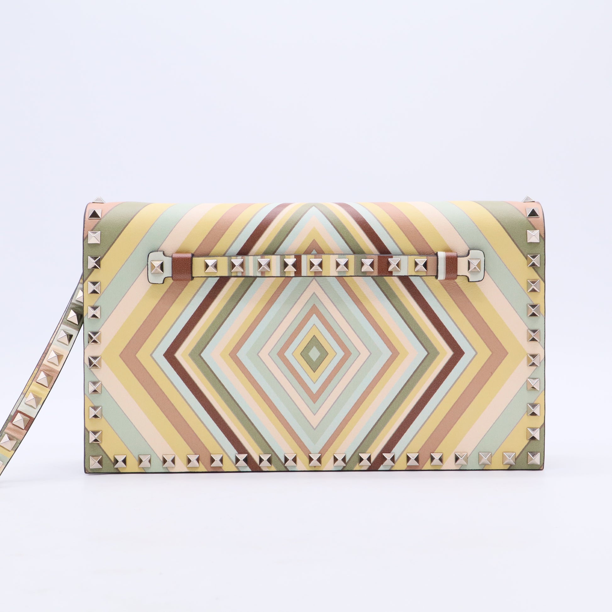 Rockstud Leather Rockstud Flap Wristlet Clutch Medium W20423