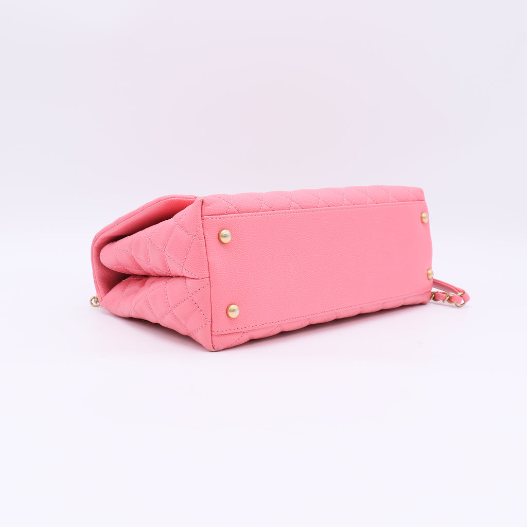 Chanel Caviar Quilted Small Coco Handle Flap Pink twins LDZ983