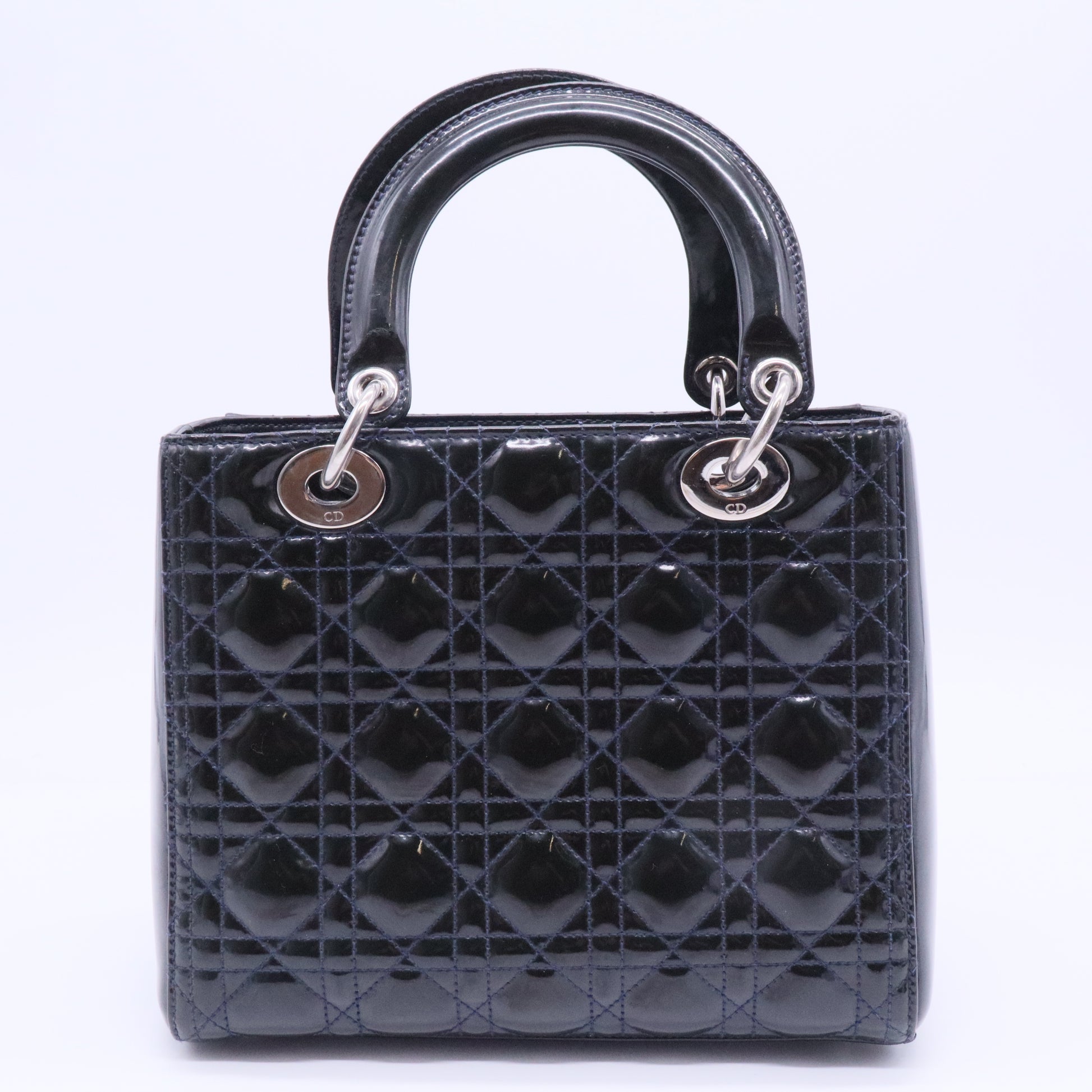 Christian Dior Lady Dior Cannage Quilted Glossy Crossbody Bag
