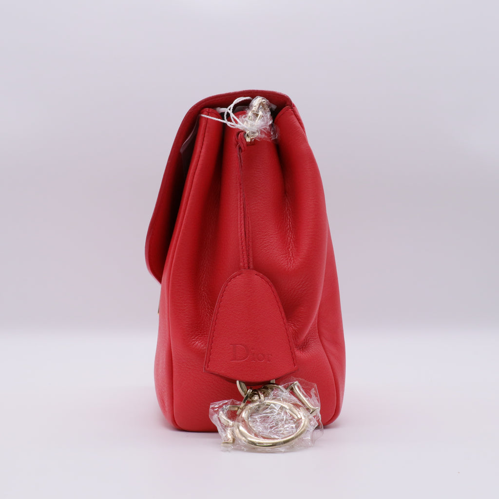 Calfskin Small Diorling Red twins