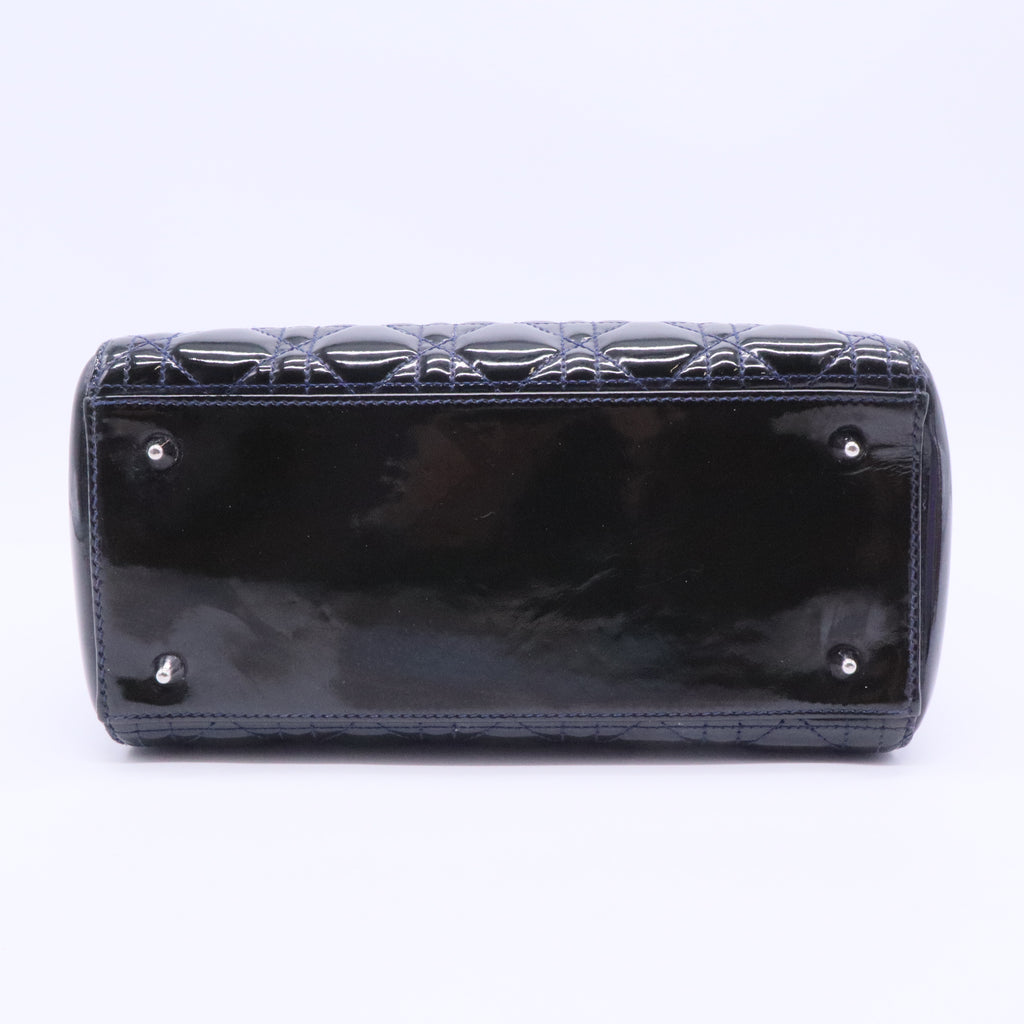 Lady Dior Bag Cannage Quilt Patent Medium