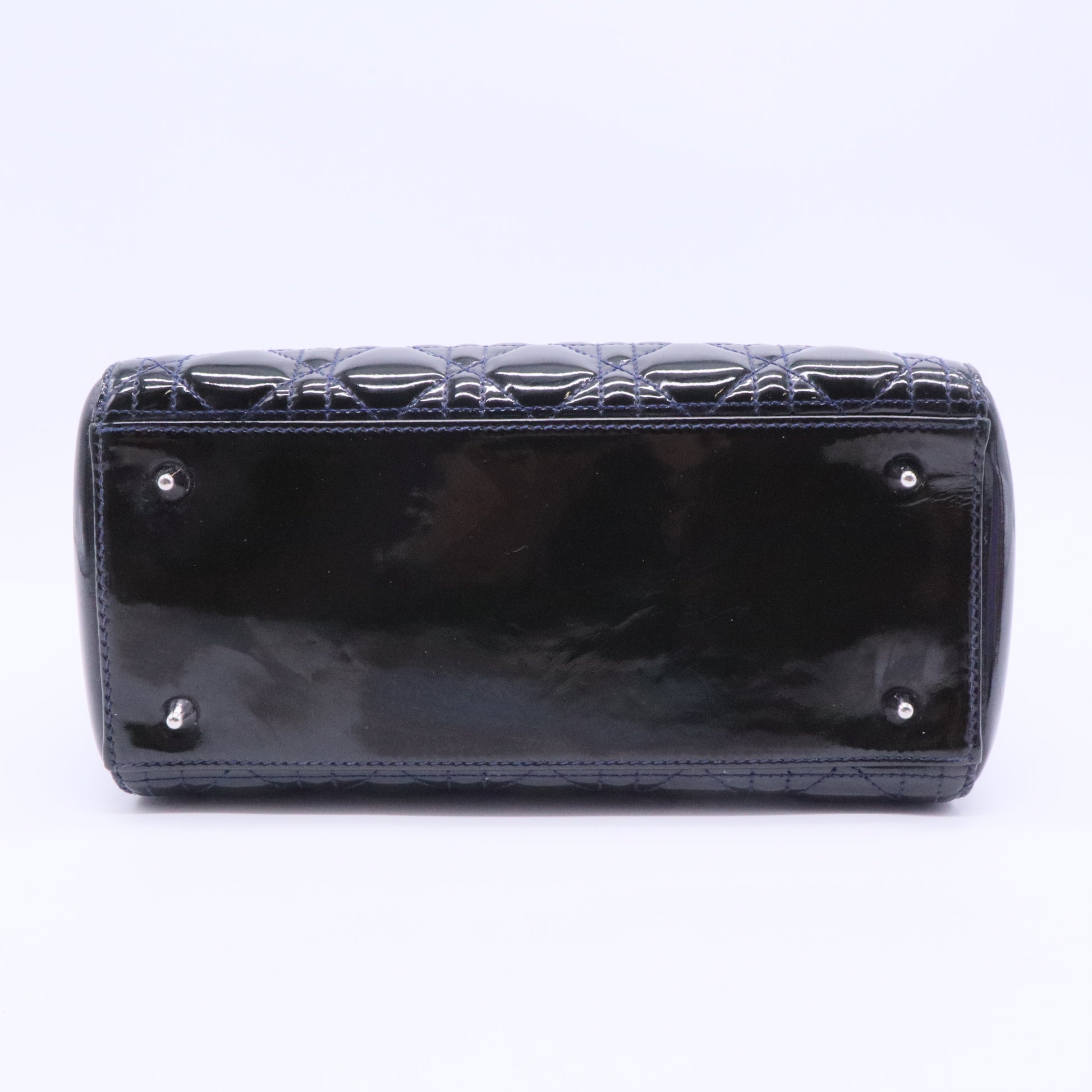 Lady Dior Bag Cannage Quilt Patent Medium